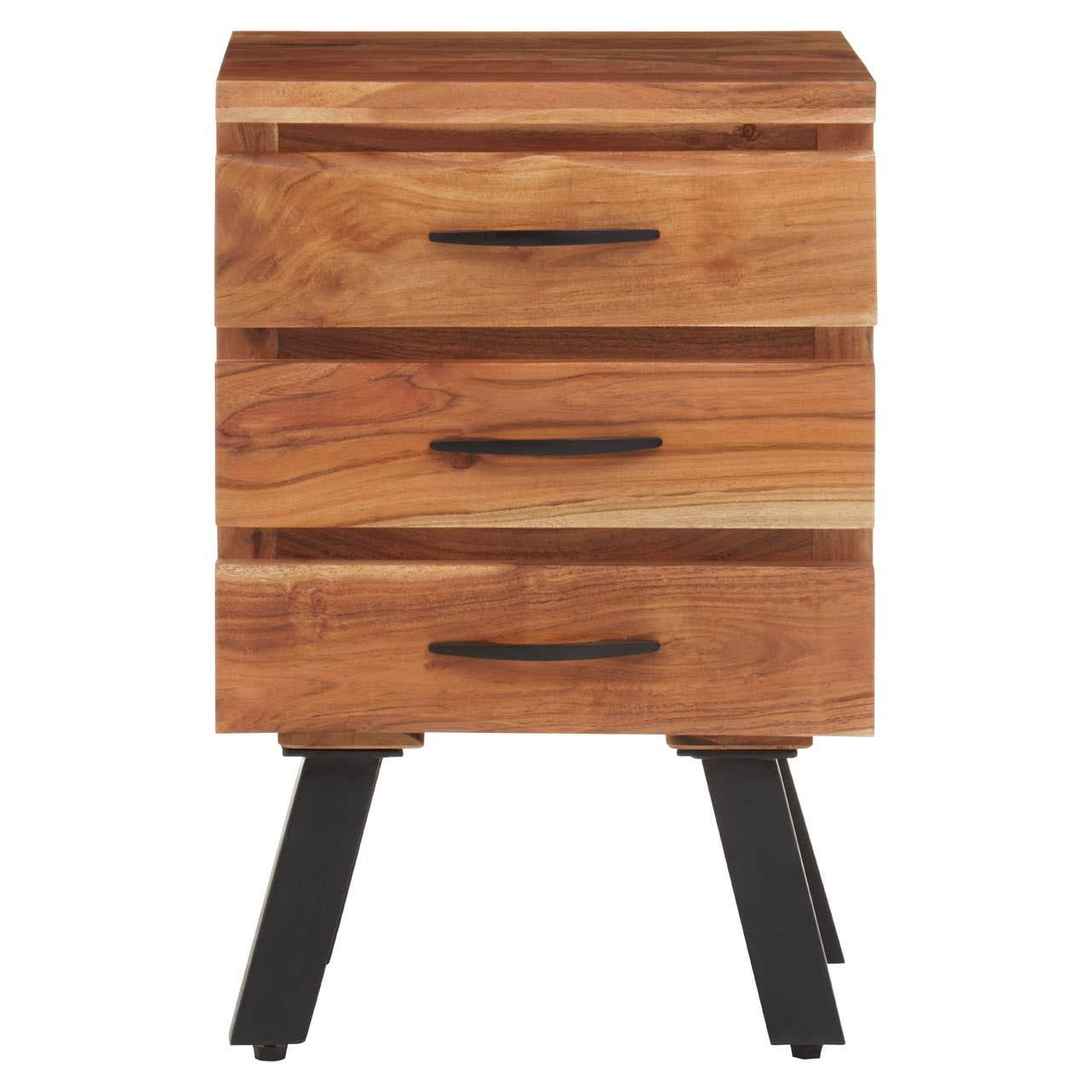 Nashik Three Drawer Acacia Side Table | Kaiku