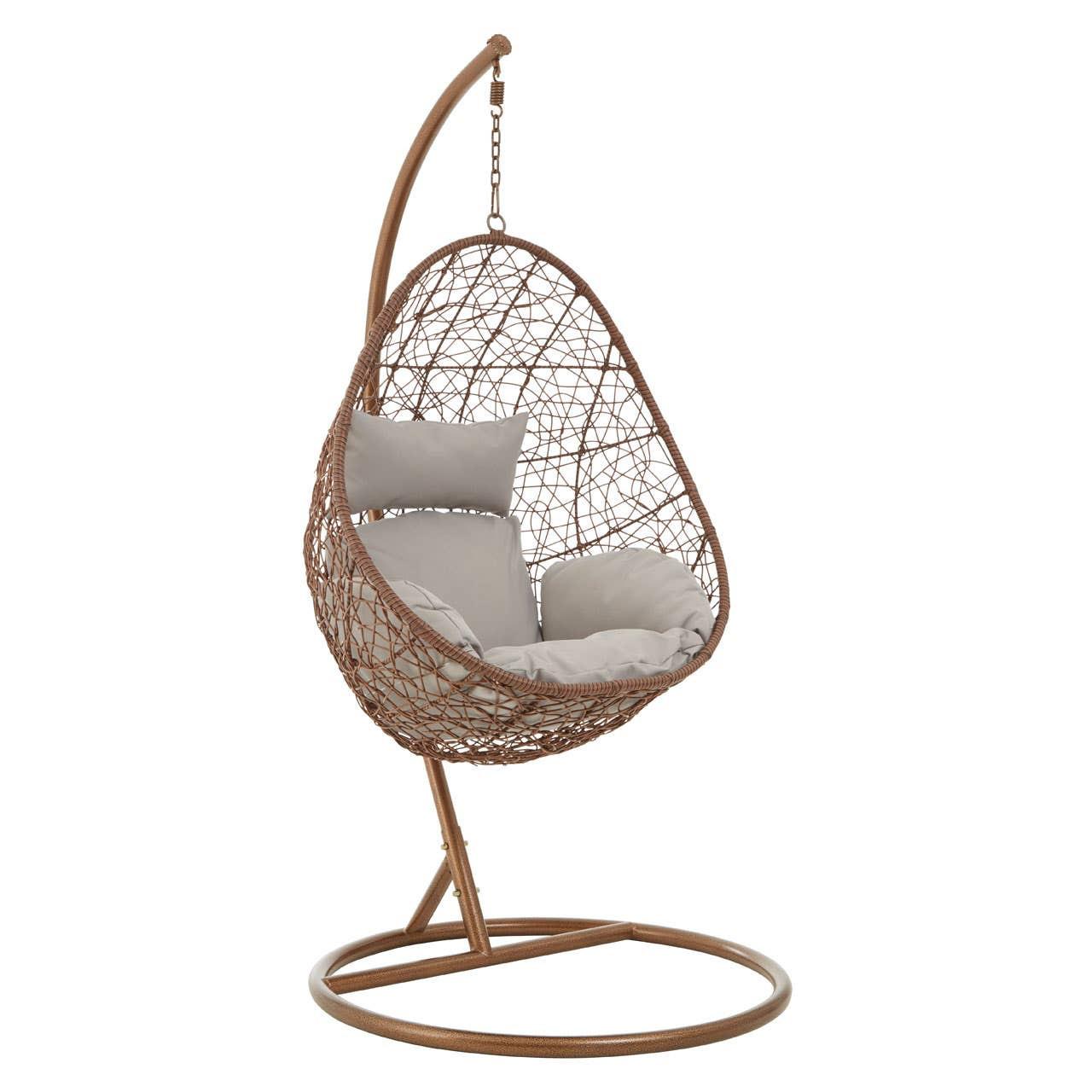 Goa Brown Rattan Hanging Chair | Kaiku