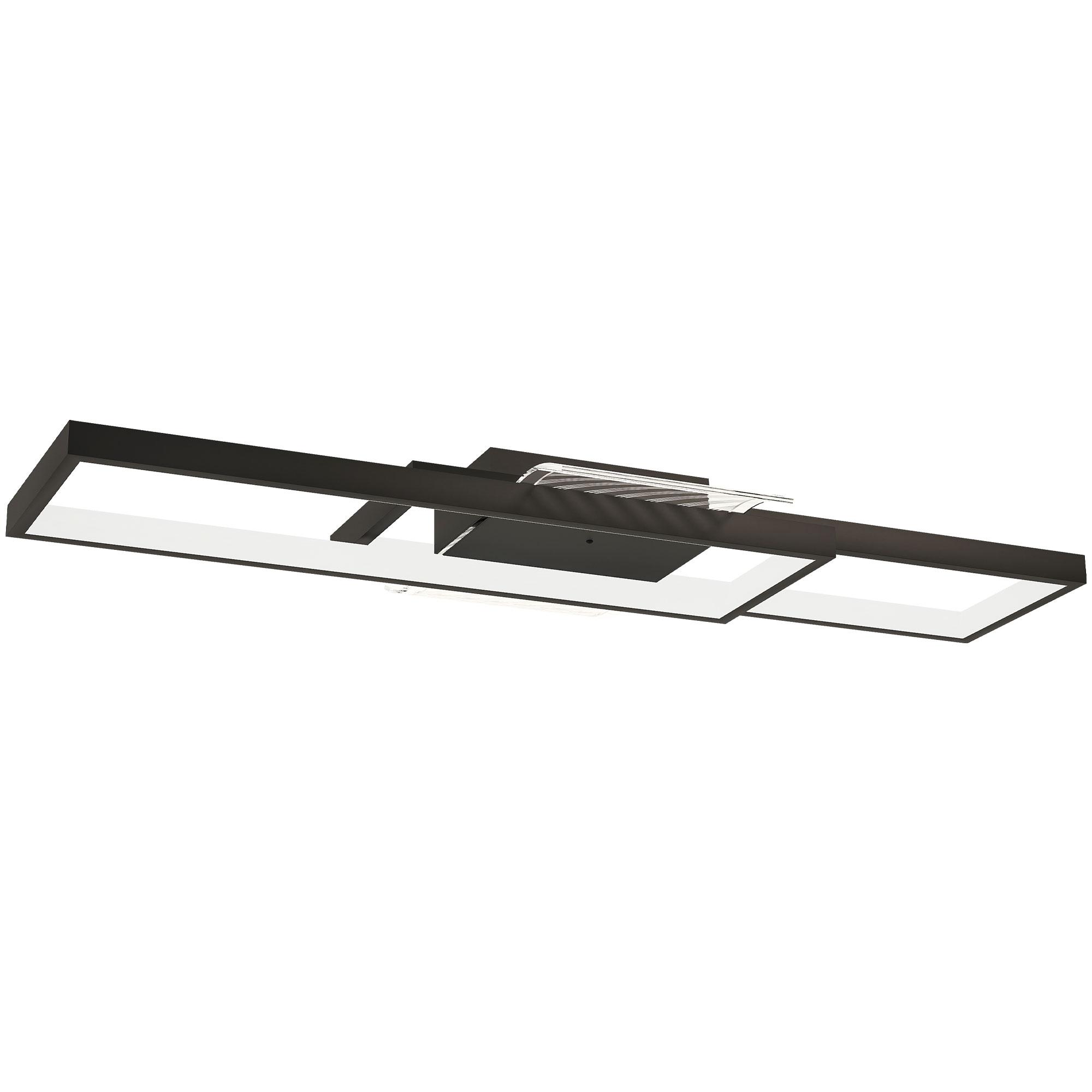 Dimmable LED Flush Ceiling Light with Remote, Black | Kaiku