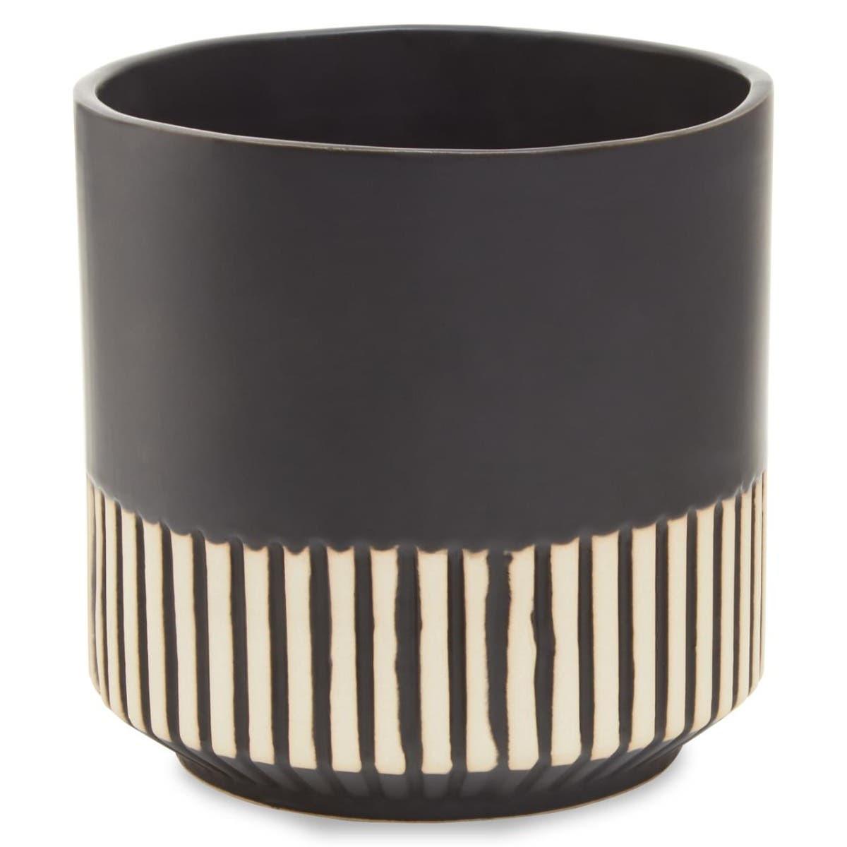 Kiso Black Large Stoneware Planter | Kaiku