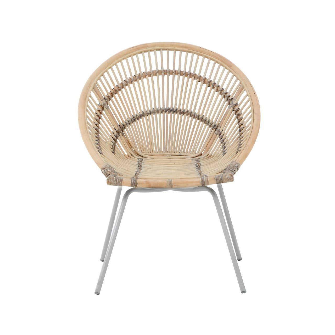 Lagom White Washed Natural Rattan Chair | Kaiku