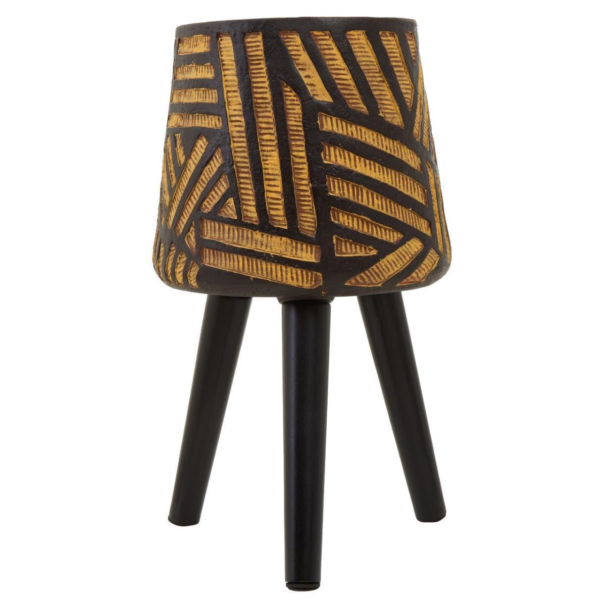 Darnell Natural And Black Planter With Angular Legs | Kaiku