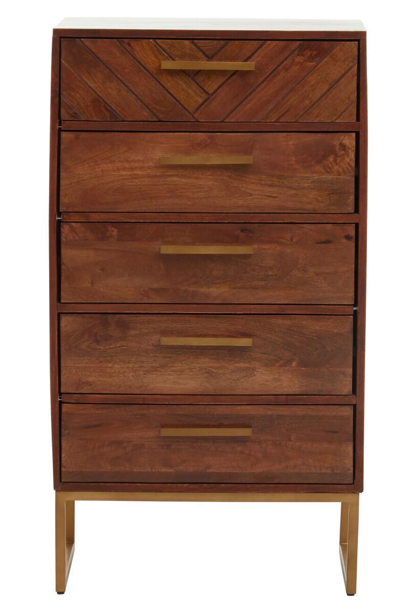 Gaya Mango Wood Chest of 5 Drawers | Kaiku