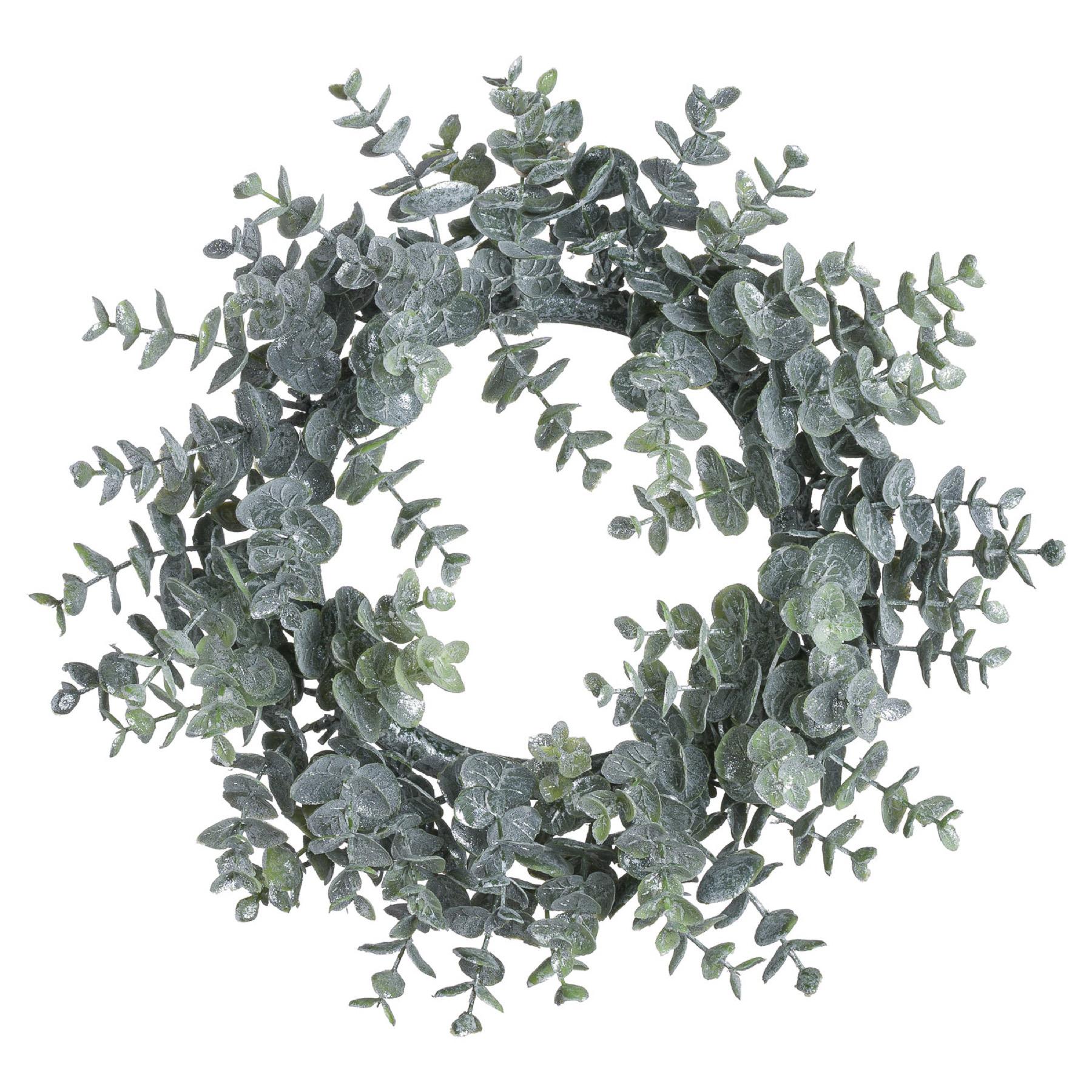 Large Frosted Eucalyptus Candle Wreath | Kaiku