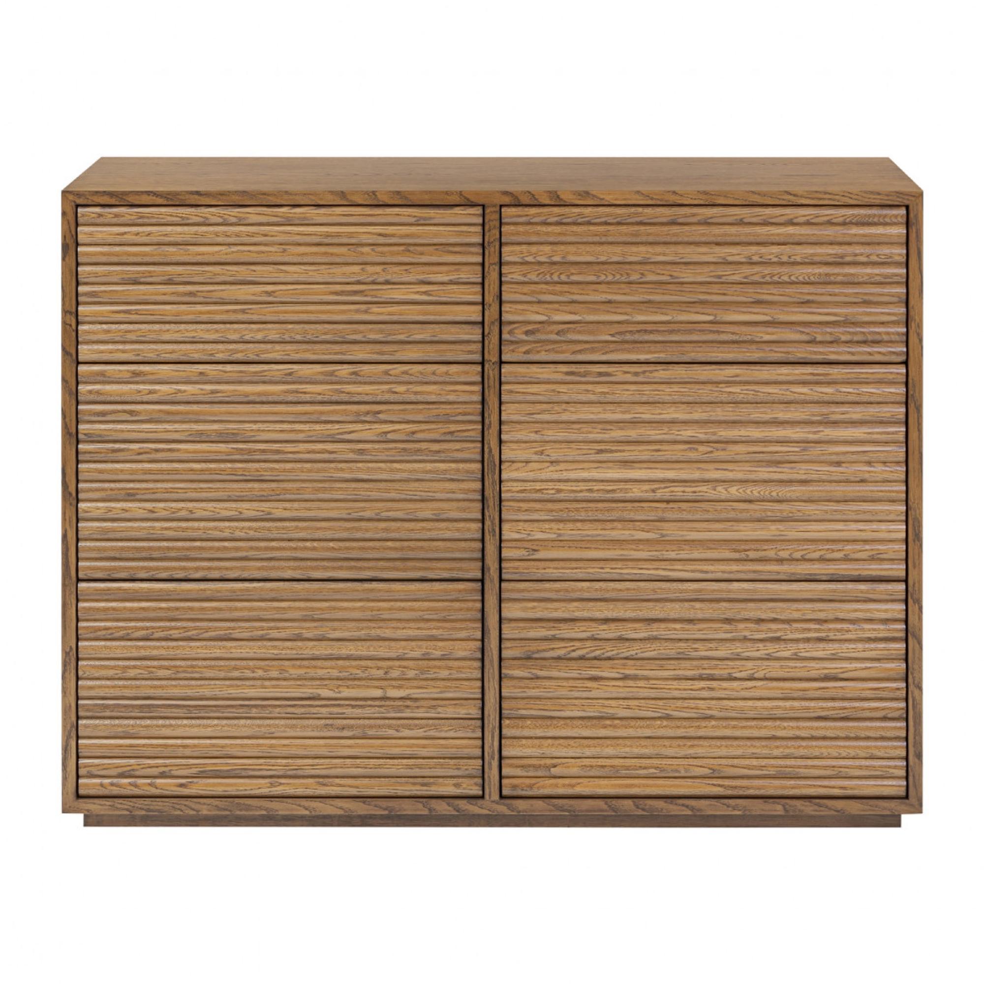 Charlton Ribbed Walnut Chest of Drawers | Kaiku