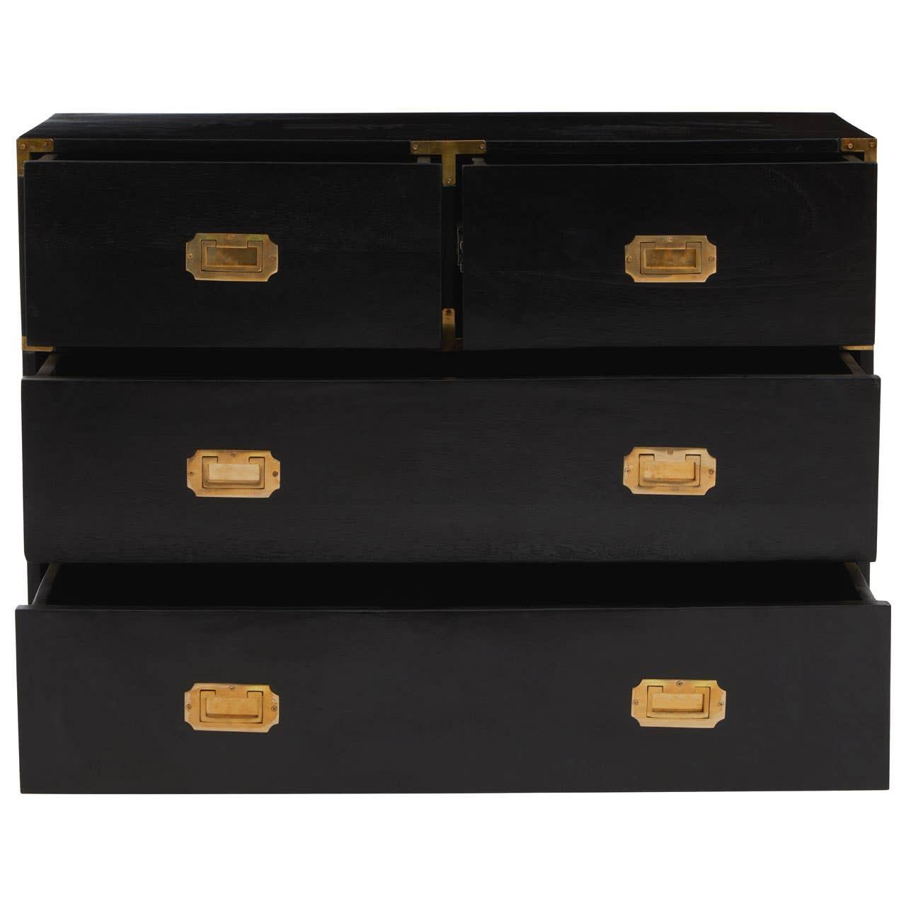 Sarter Black Mango Wood Chest of 4 Drawers | Kaiku