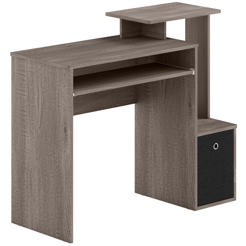 Computer Desk with Sliding Keyboard Tray, Grey | Kaiku