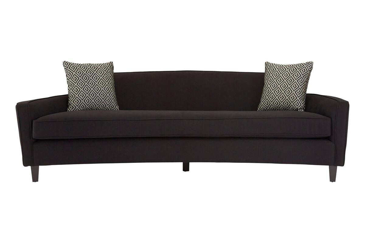Rania 3 Seat Black Dimity Fabric Sofa | Kaiku