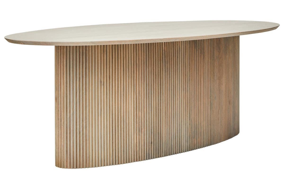 Torello Grey Mango Wood Oval Dining Table | Kaiku