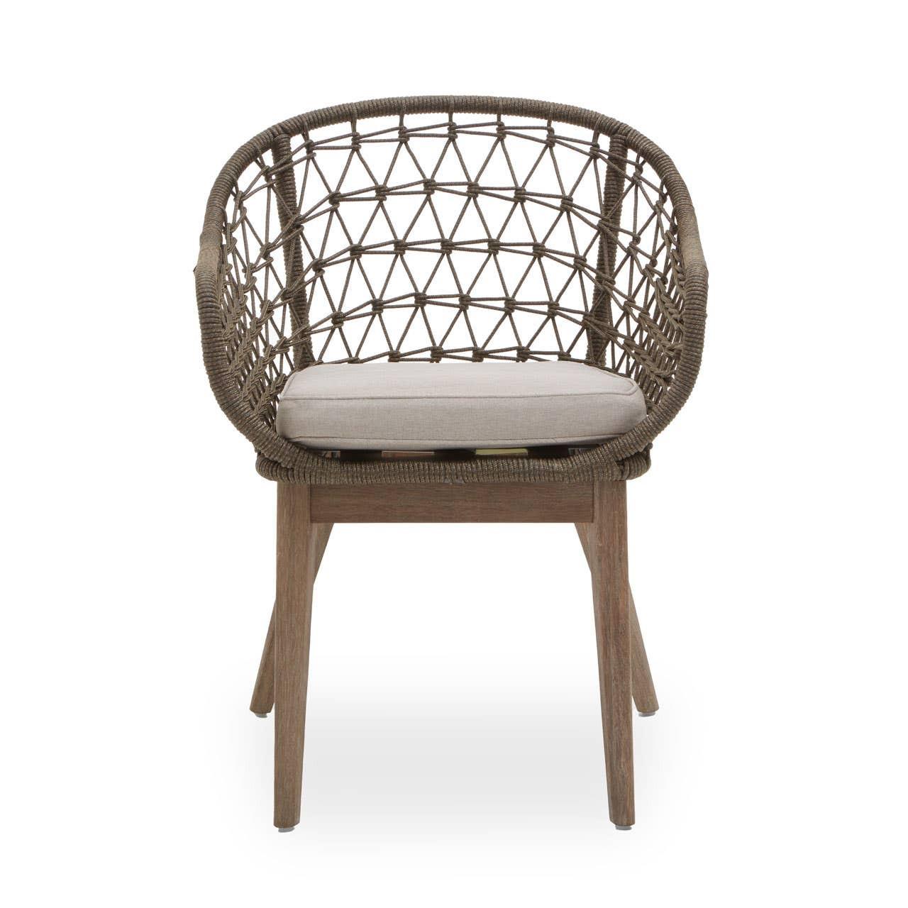 Opus Grey Woven Rope Chair with Cushioned Seat | Kaiku