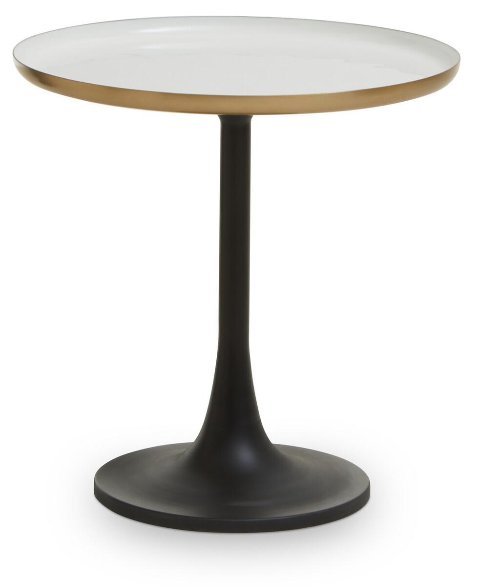 Corra White Marble Side Table With Column Base | Kaiku