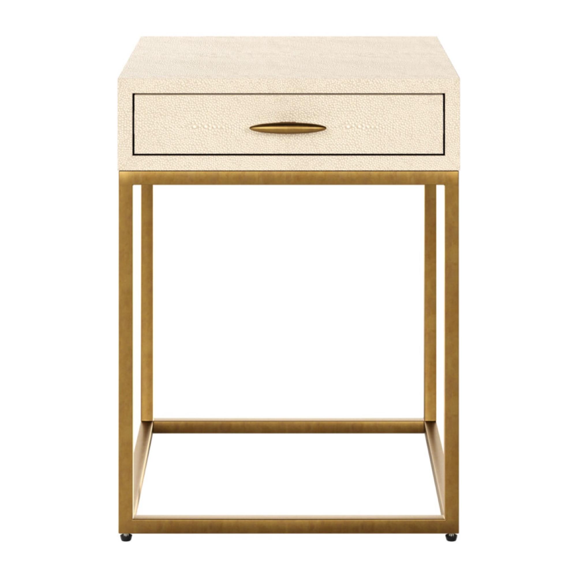 Hampton Ivory Square Bedside Table | Kaiku