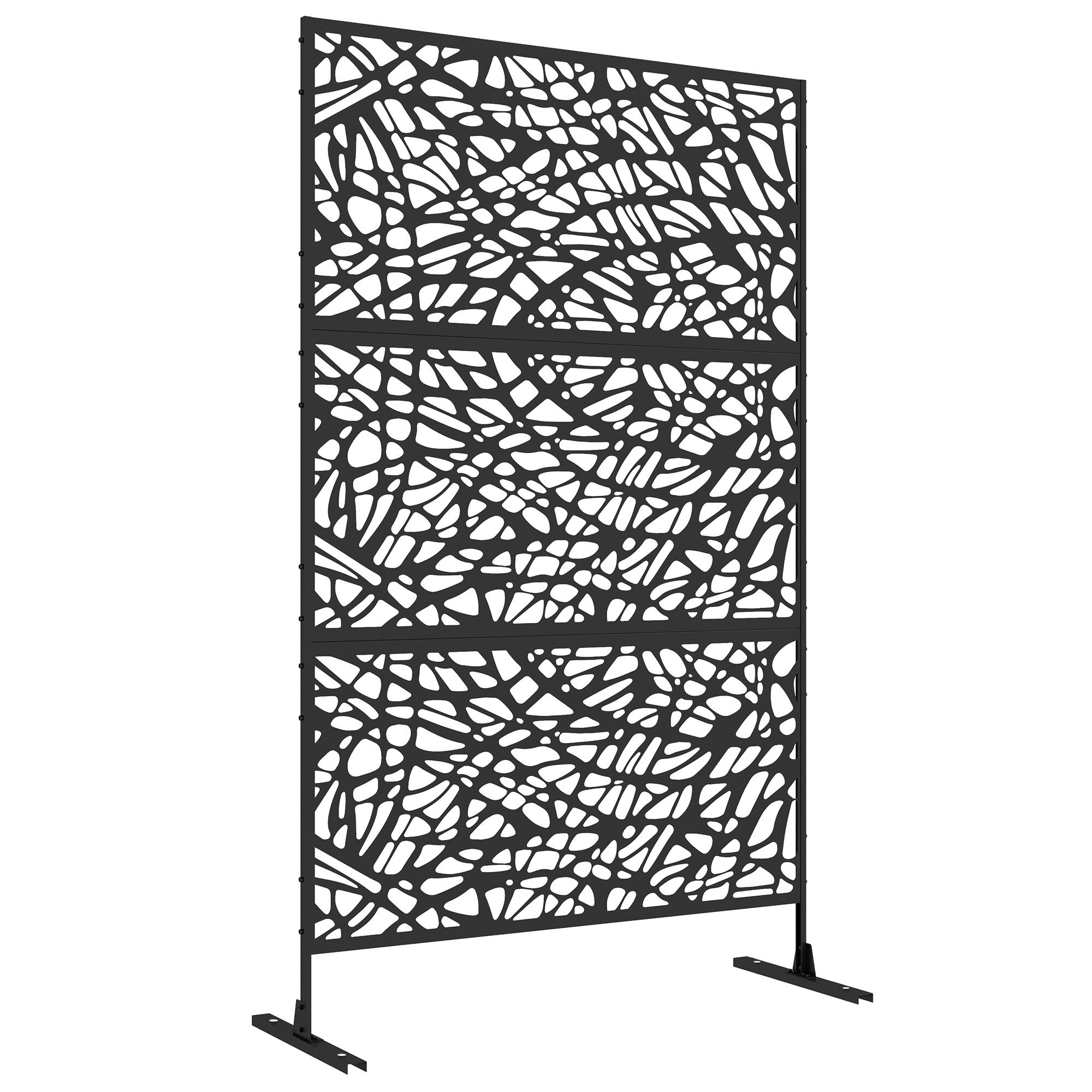Twisted Line Metal Privacy Screen, Black | Kaiku