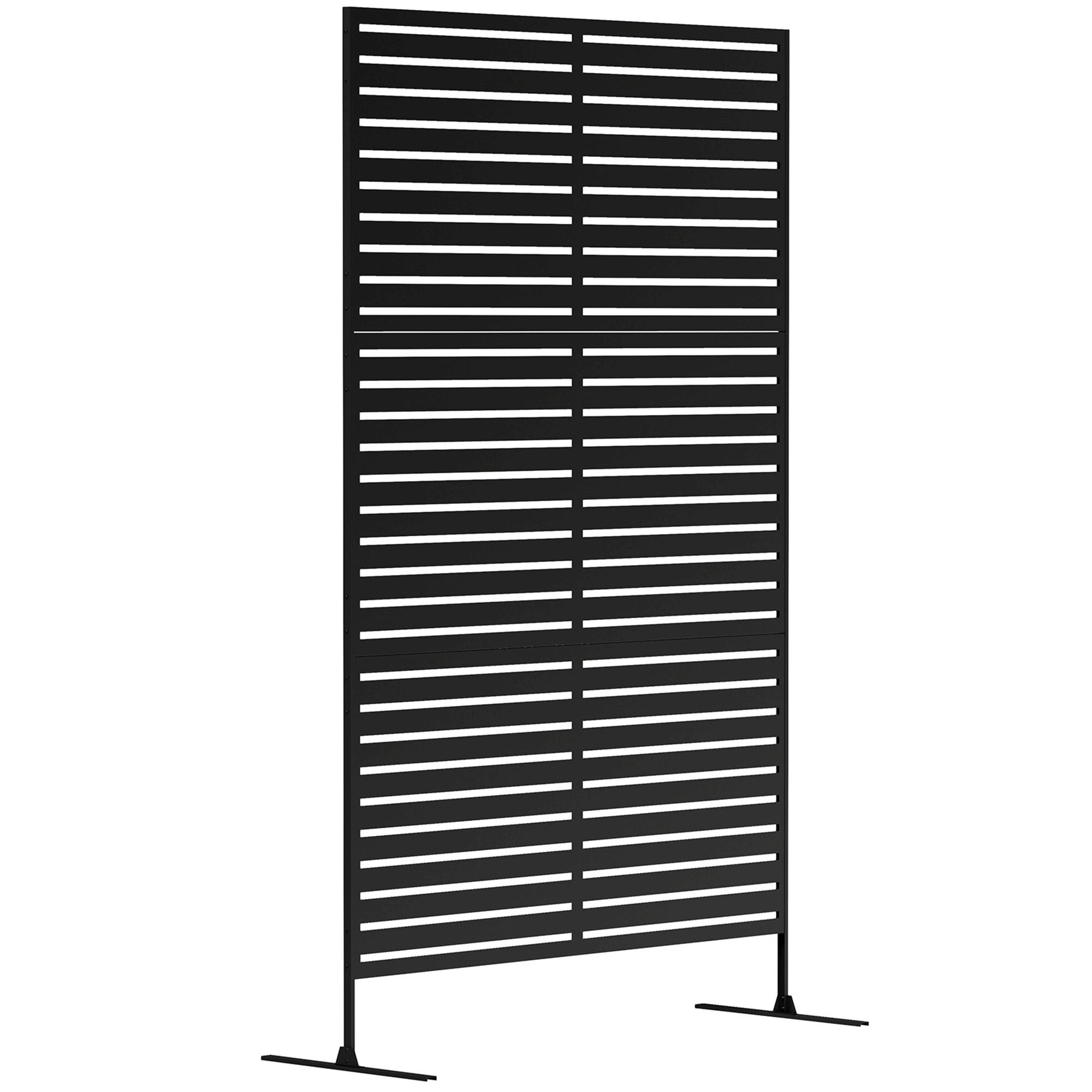 Metal Privacy Screen and Climbing Trellis, Black | Kaiku