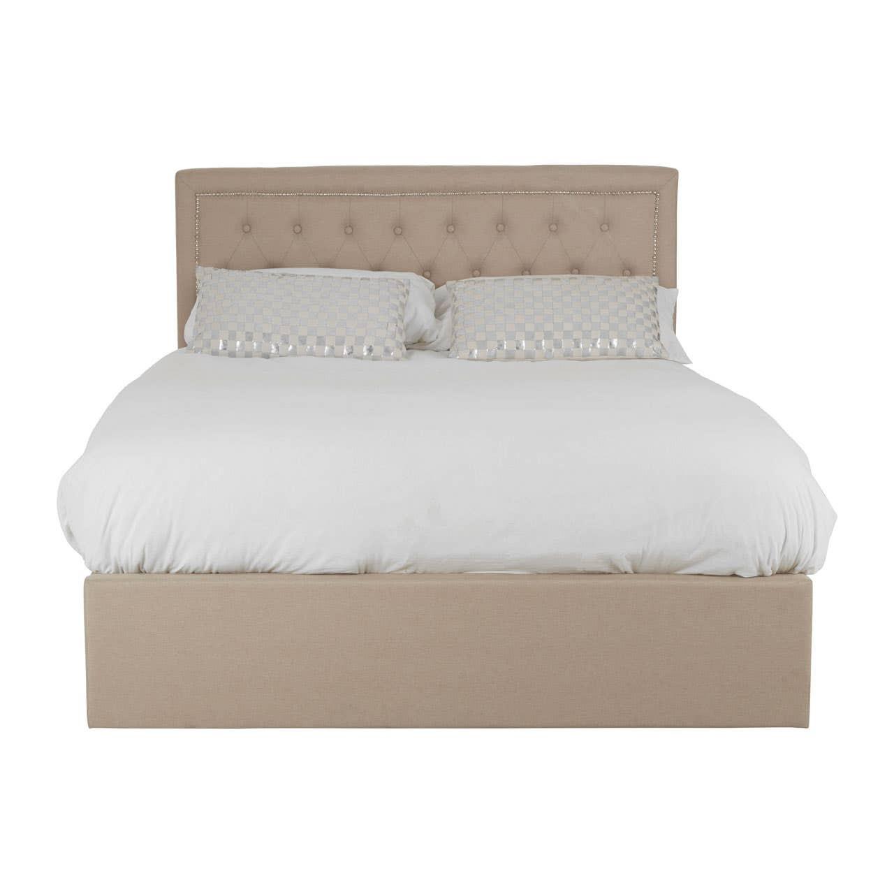 Hannah Beige Ottoman Double Bed | Kaiku