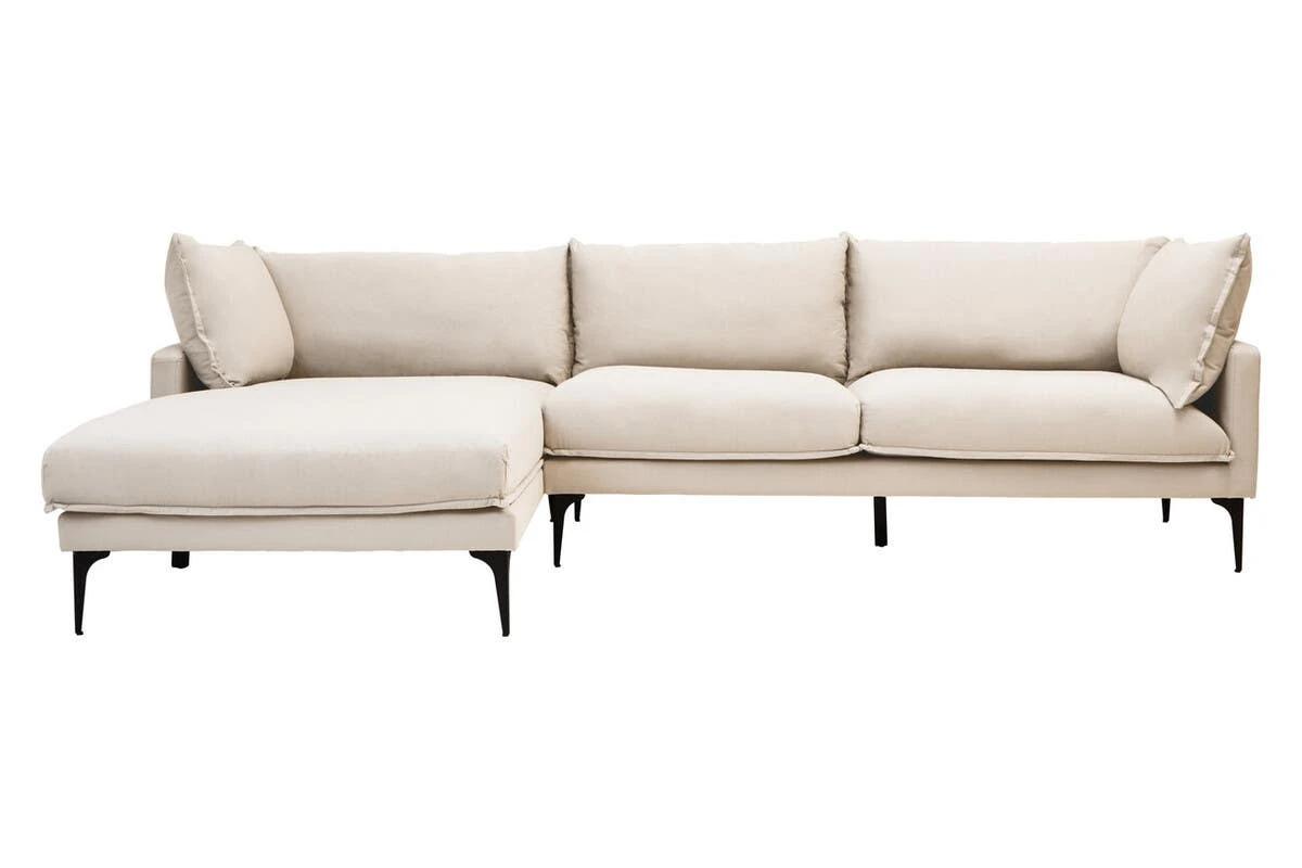 Troyes Cream Three Seat Left Chaise Sofa | Kaiku