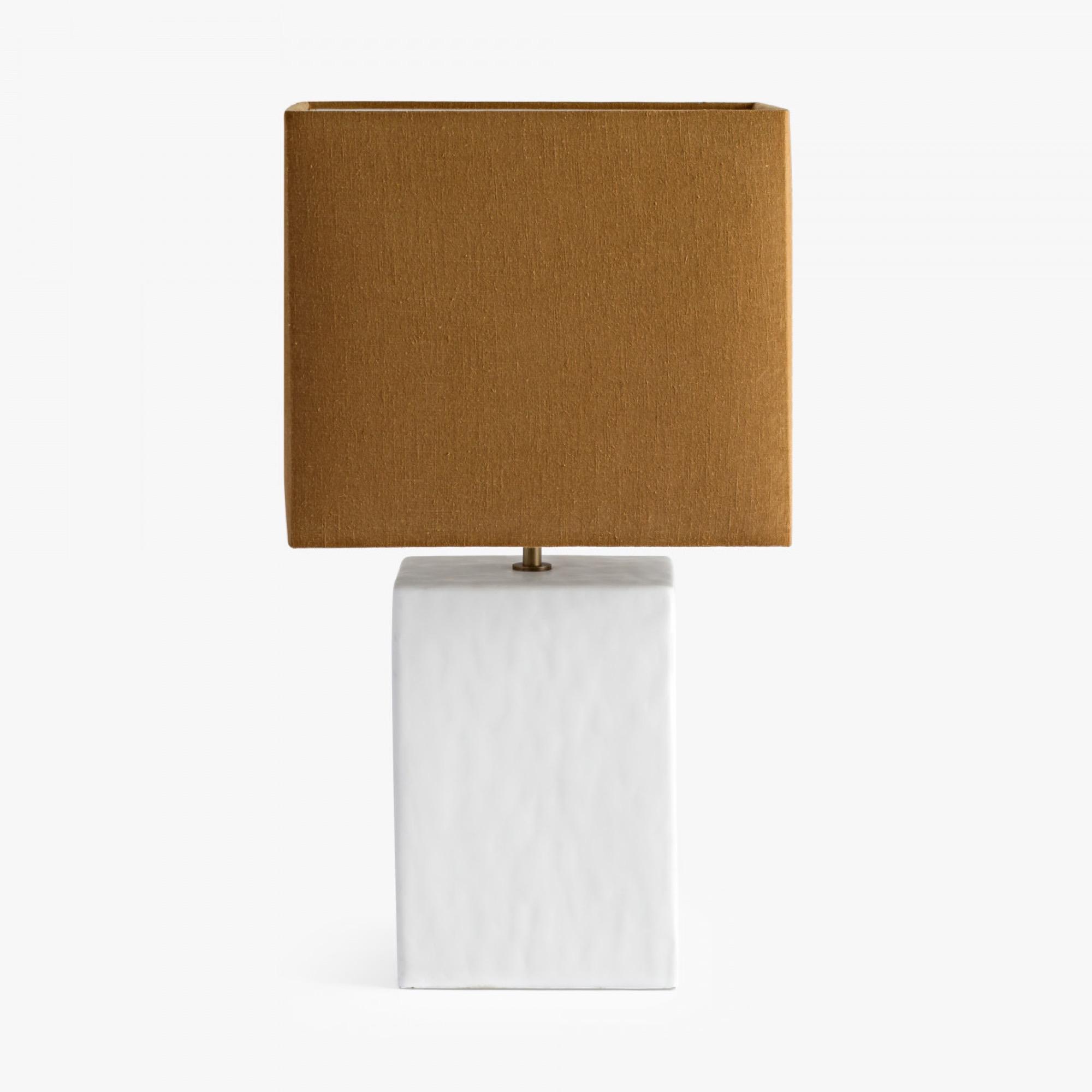 Small Rectangular Gesso Table Lamp