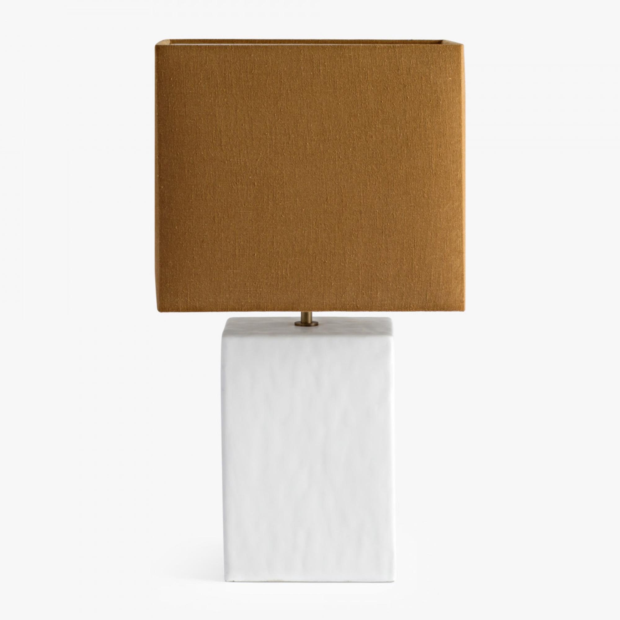 Small Rectangular Gesso Table Lamp | Kaiku