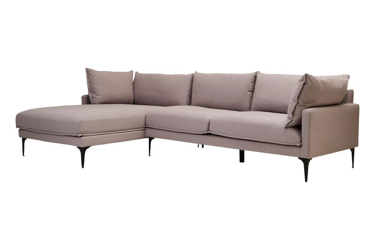 Troyes Grey Three Seat Left Chaise Sofa | Kaiku