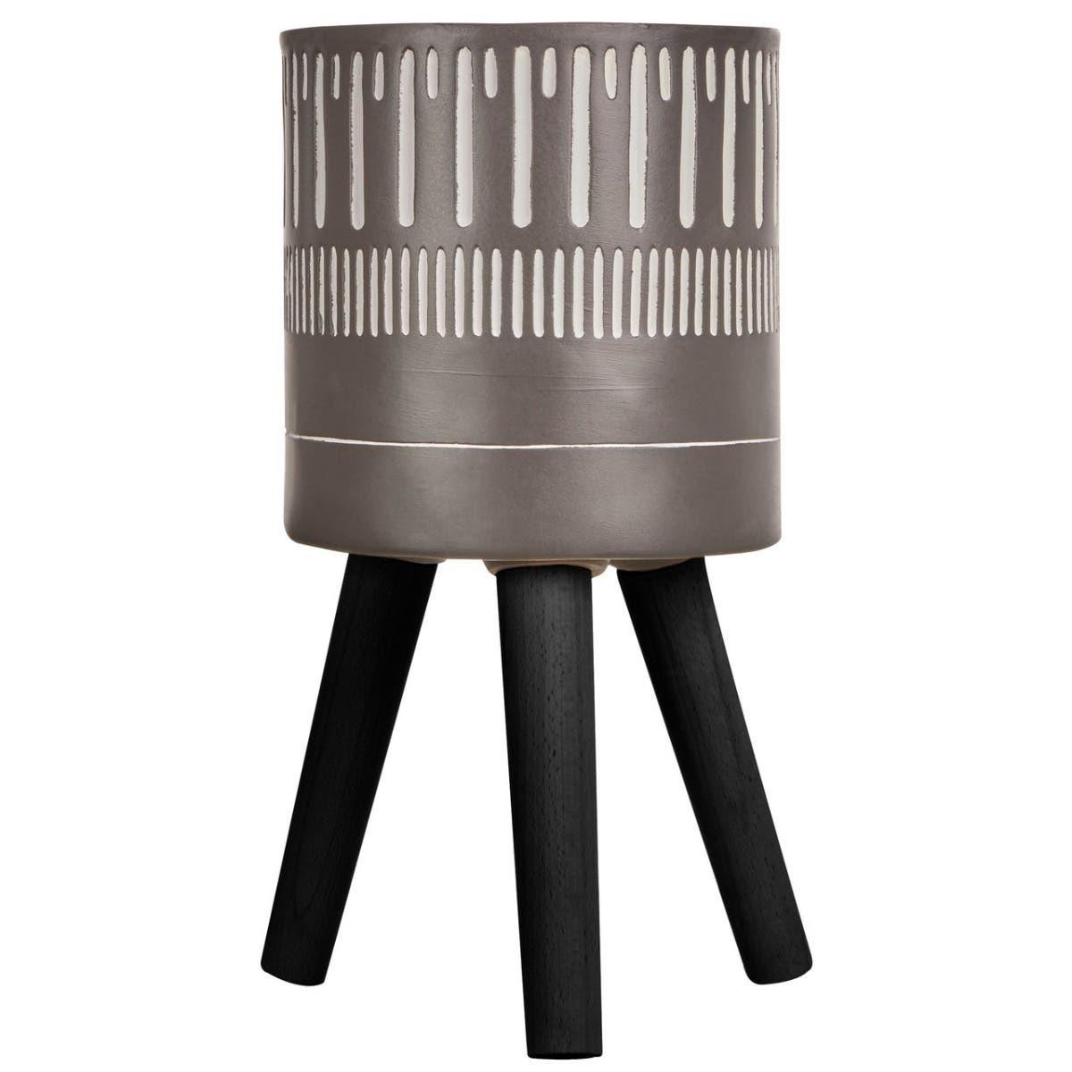 Darnell Small Black And White Finish Planter | Kaiku