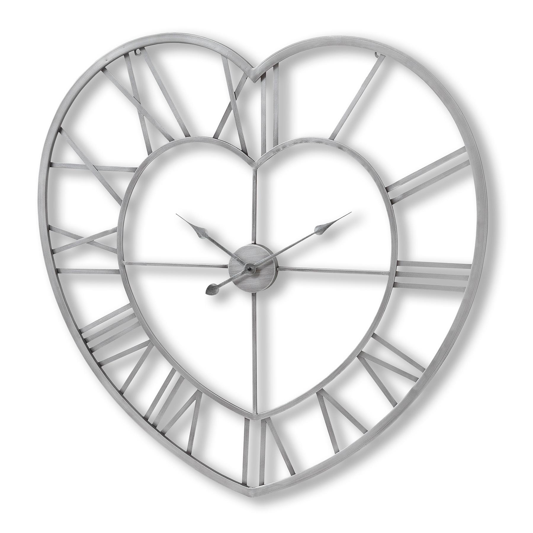 Silver Heart Skeleton Wall Clock | Kaiku