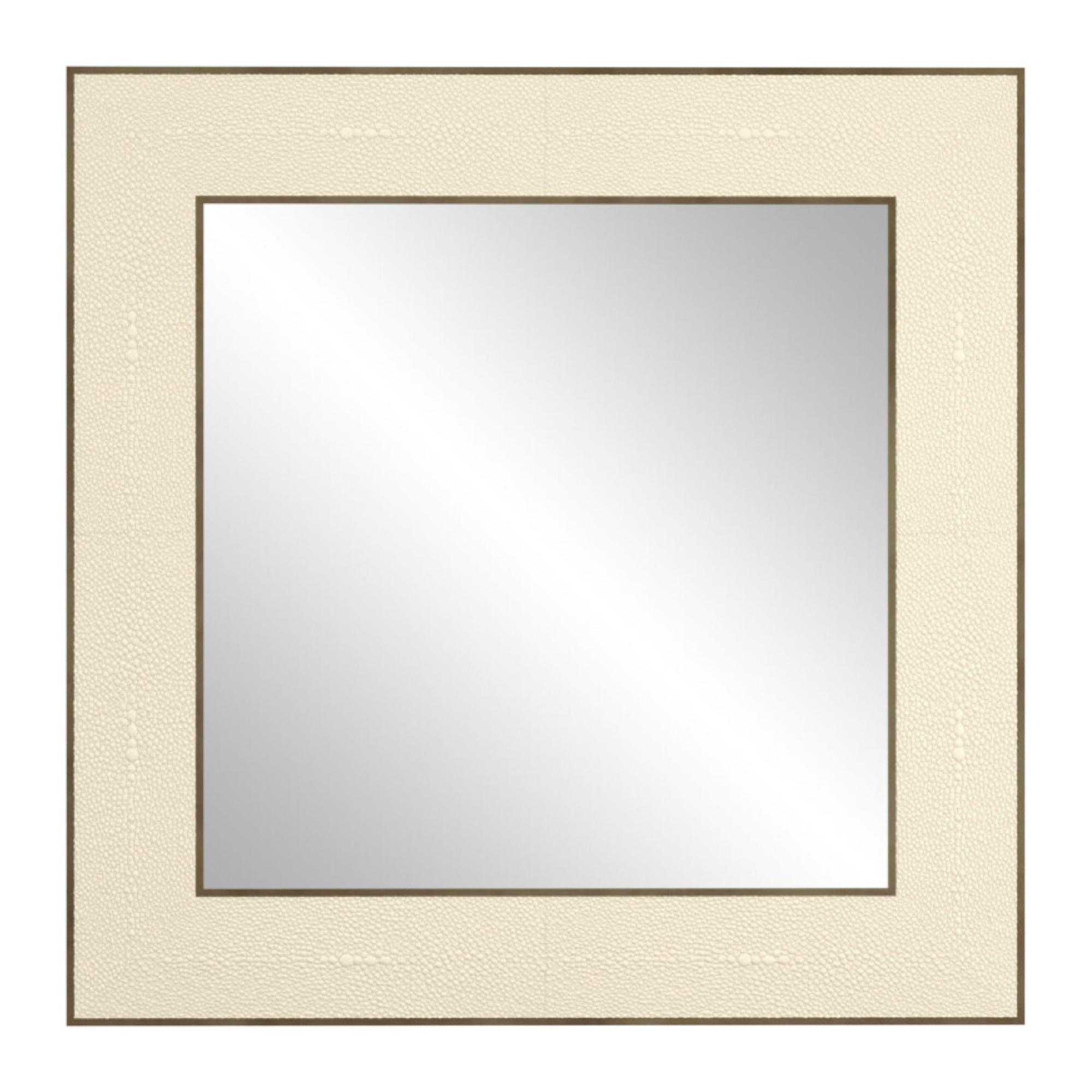 Hampton Ivory Shagreen Square Wall Mirror | Kaiku