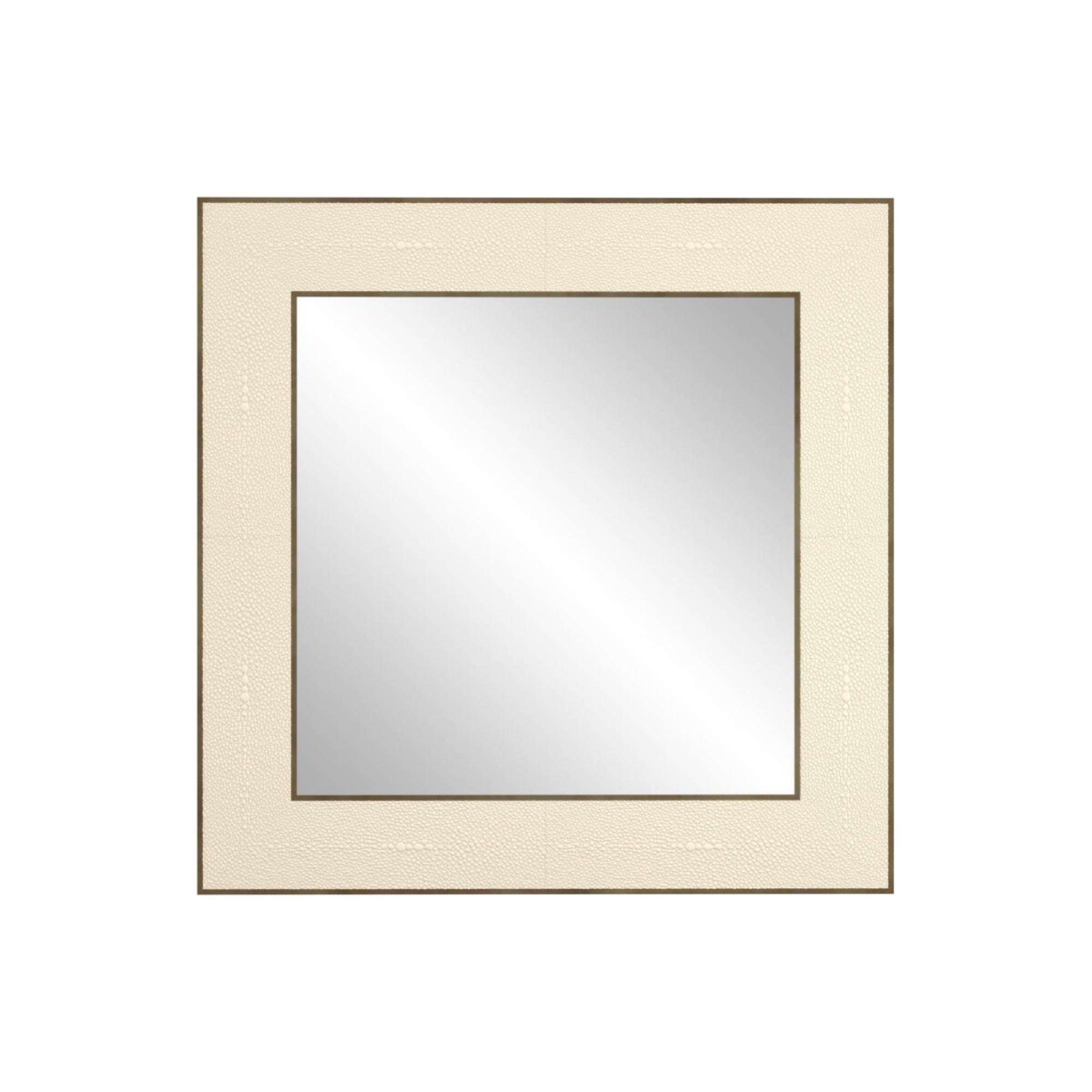 Hampton Ivory Shagreen Square Wall Mirror | Kaiku