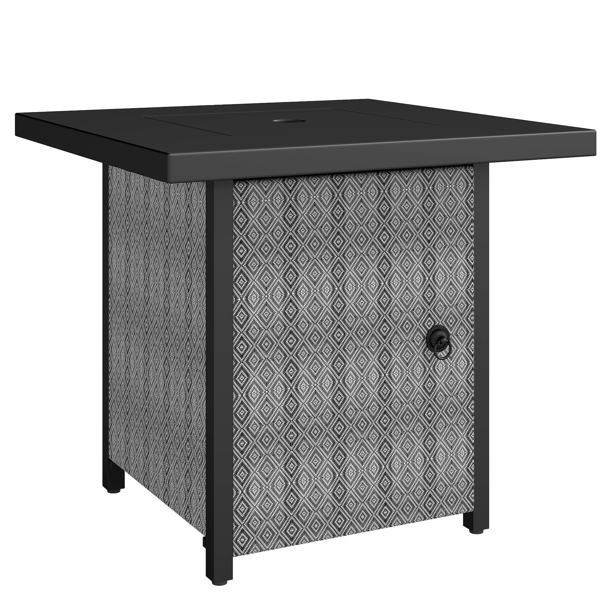 11.7kW Propane Gas Fire Pit Table, Black | Kaiku