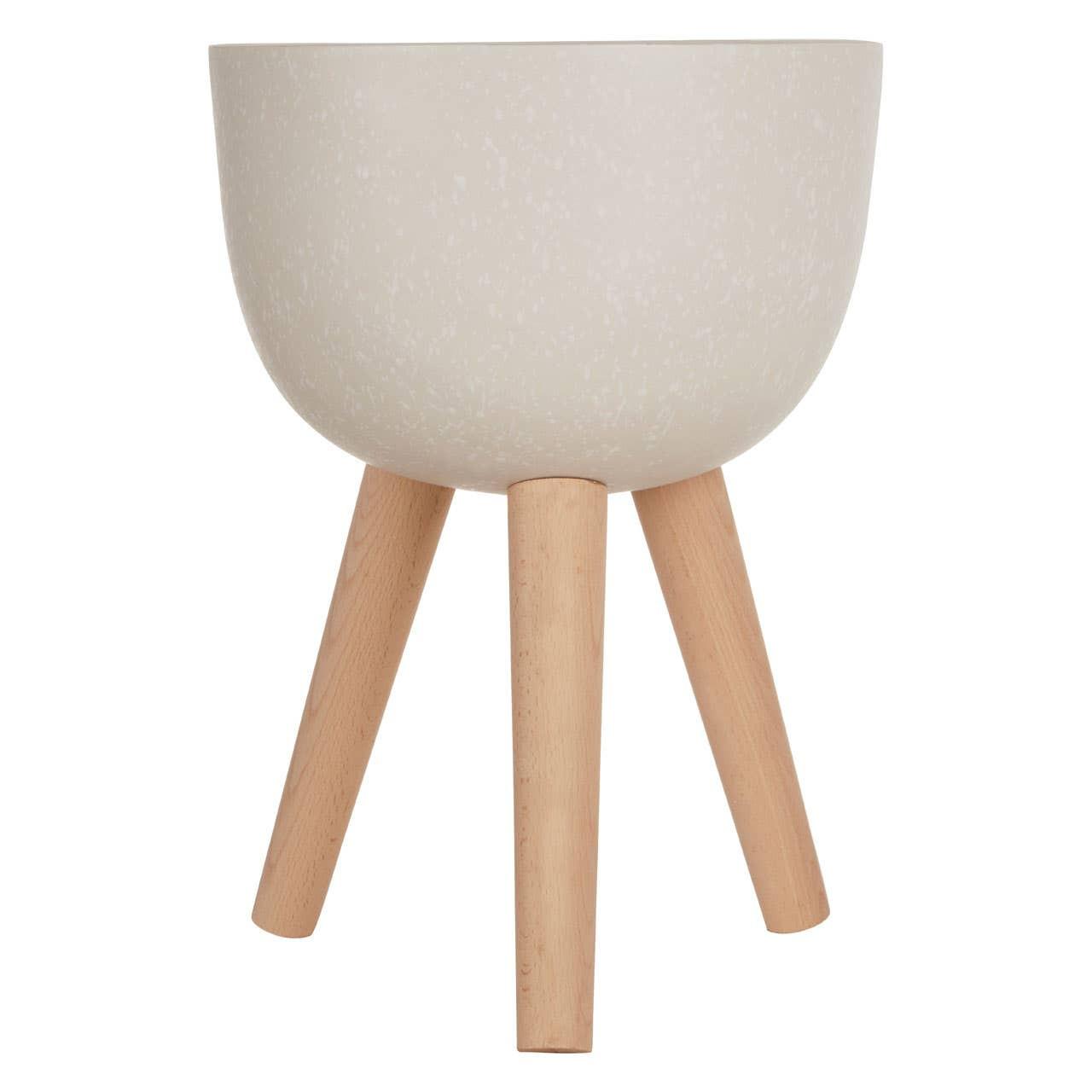 Darnell Small White Finish Rounded Planter | Kaiku