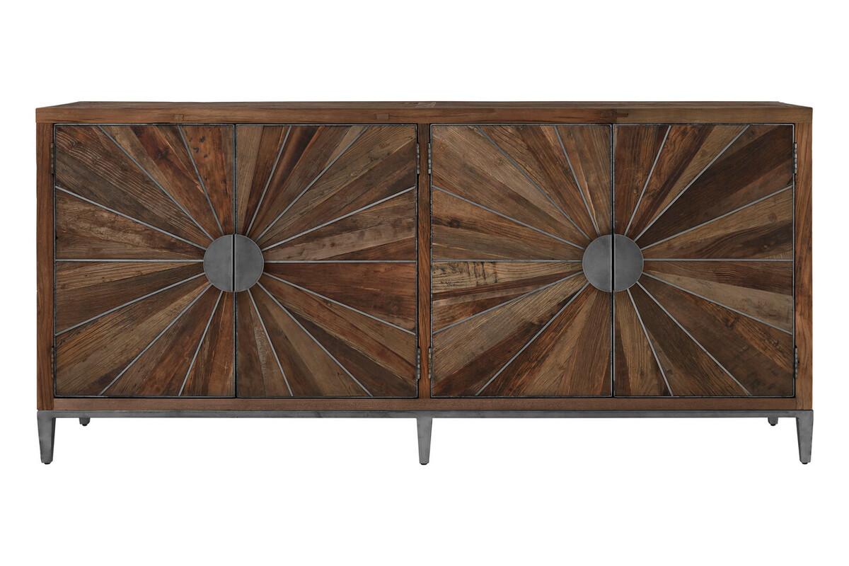 Midas Recycled Elm Wood 4 Door Sideboard | Kaiku