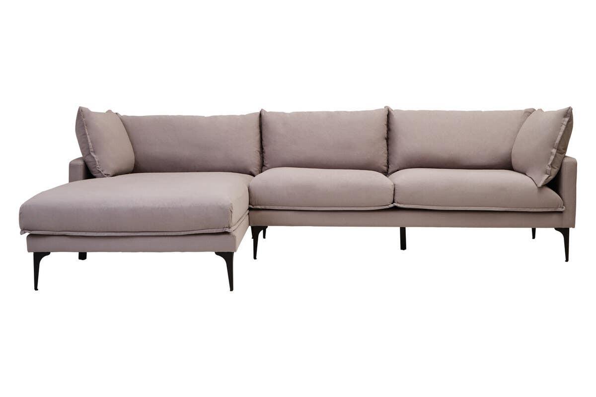 Troyes Grey Three Seat Left Chaise Sofa | Kaiku