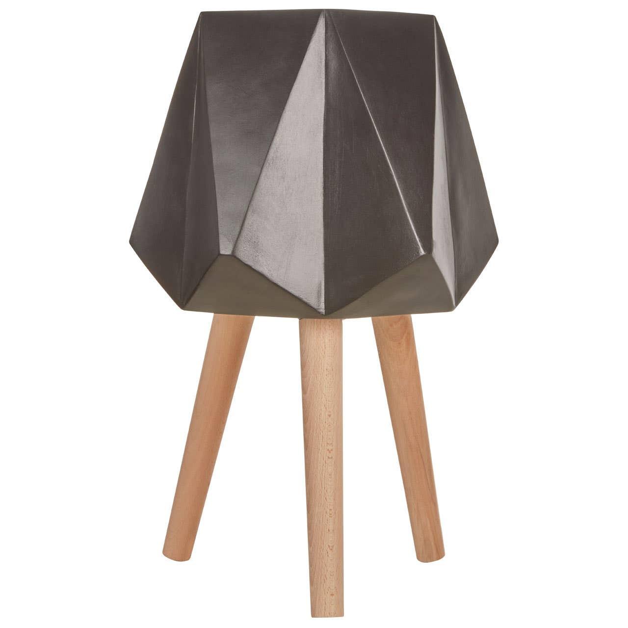 Darnell Large Black Geometric Planter with Legs | Kaiku