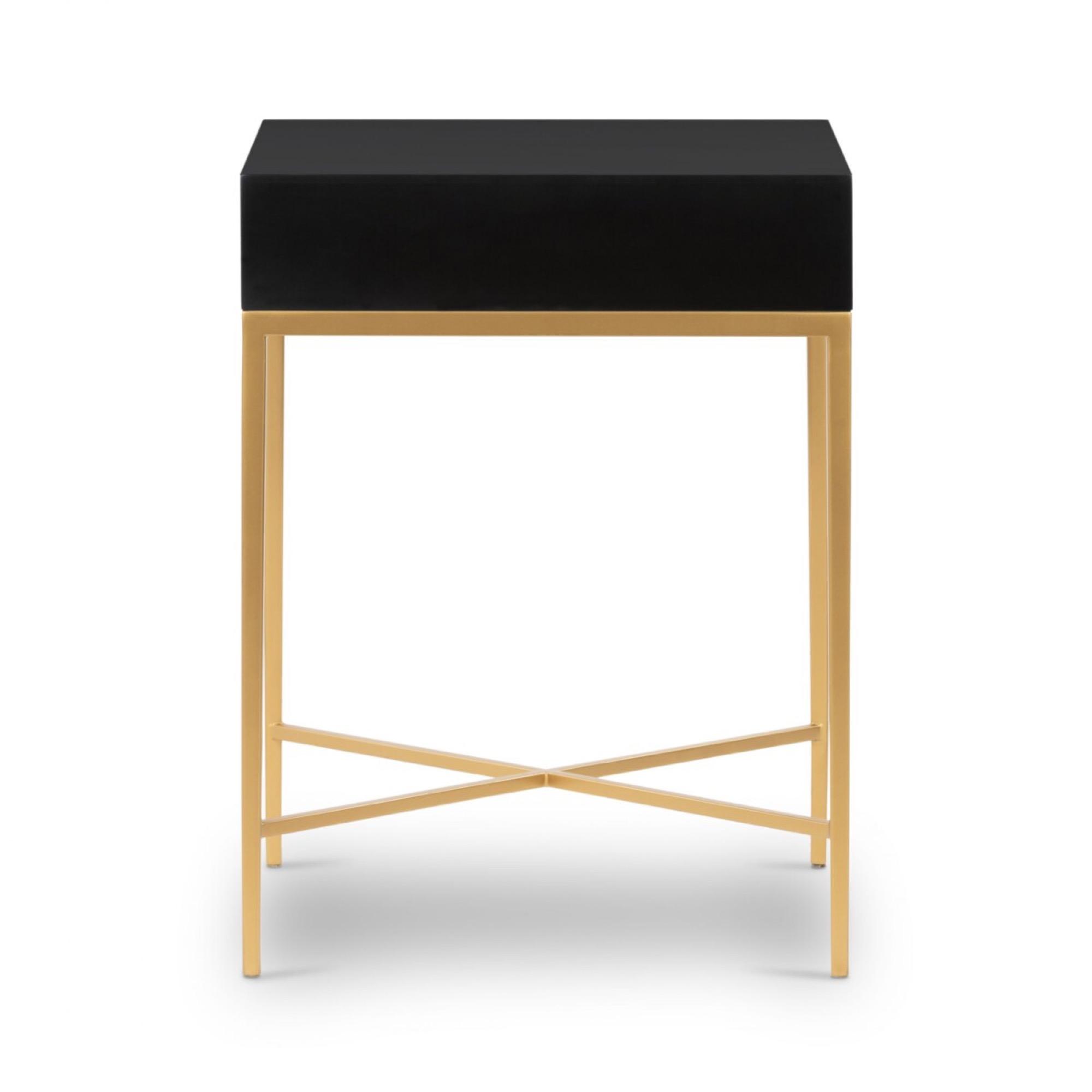 Berkeley Black 1 Drawer Bedside Table, second product view