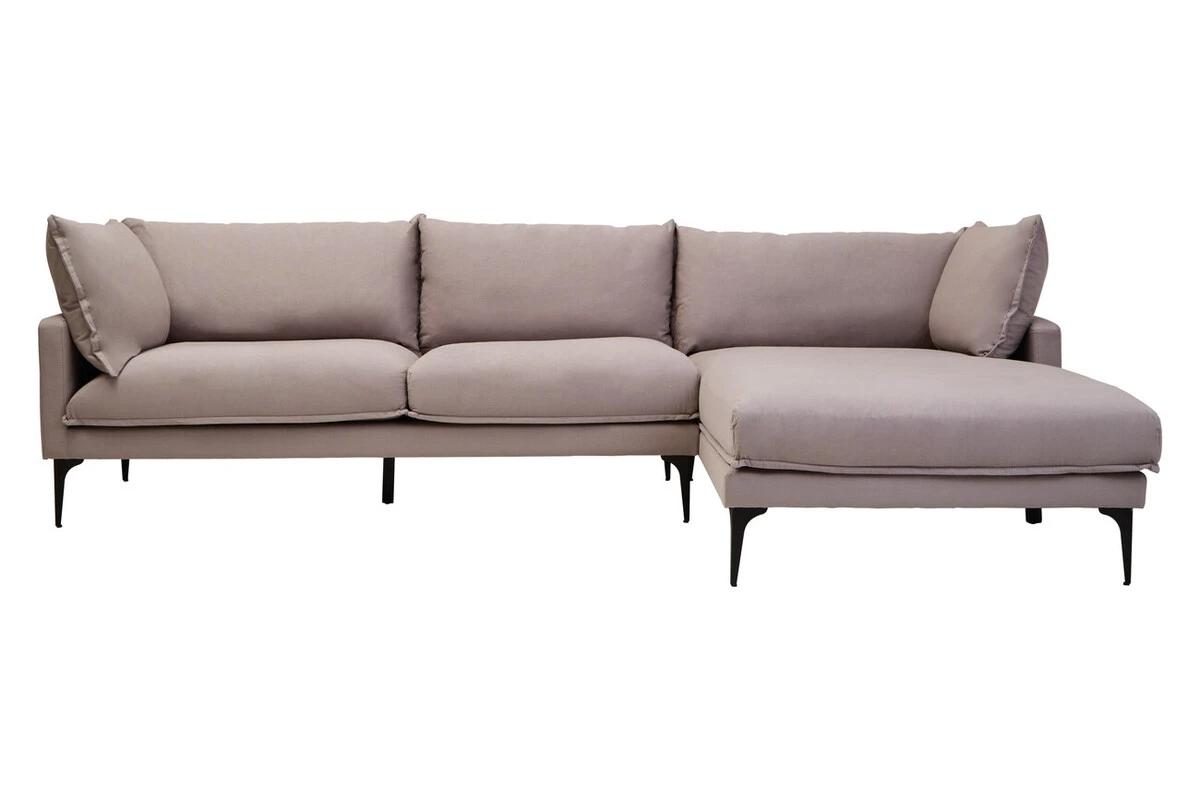 Troyes Grey Three Seat Right Chaise Sofa | Kaiku