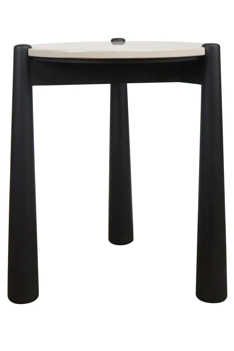 Wilbur Cream Marble Top and Mango Wood Side Table | Kaiku