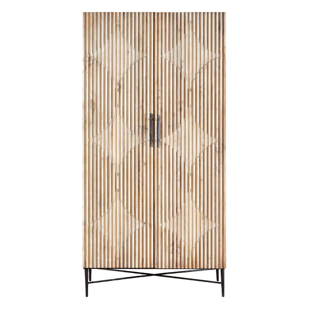 Kyra Grey Wash Elm Wood Wardrobe | Kaiku