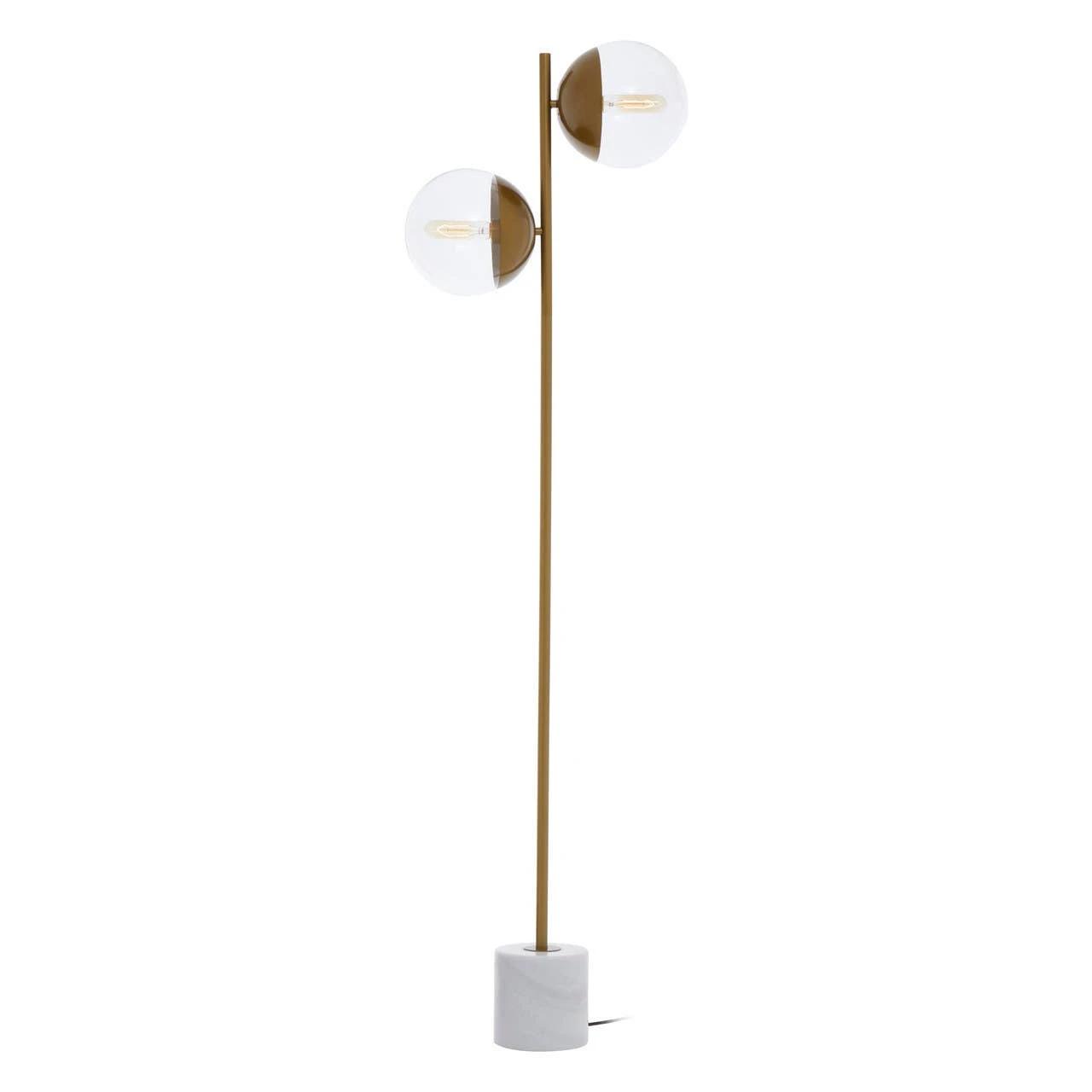 Revive Two Light Gold Finish Floor Lamp | Kaiku