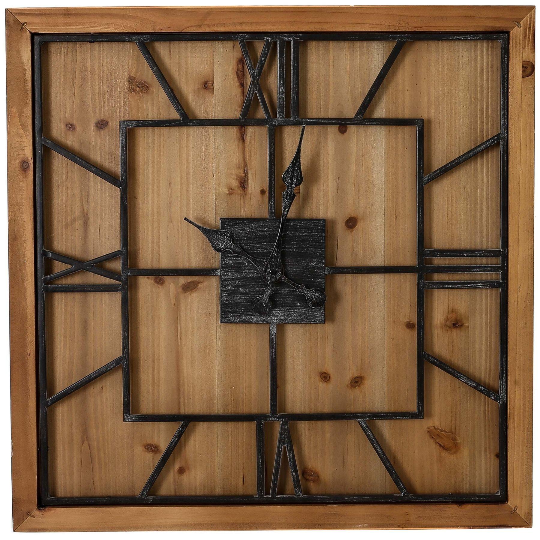 Williston Square Large Wooden Wall Clock | Kaiku