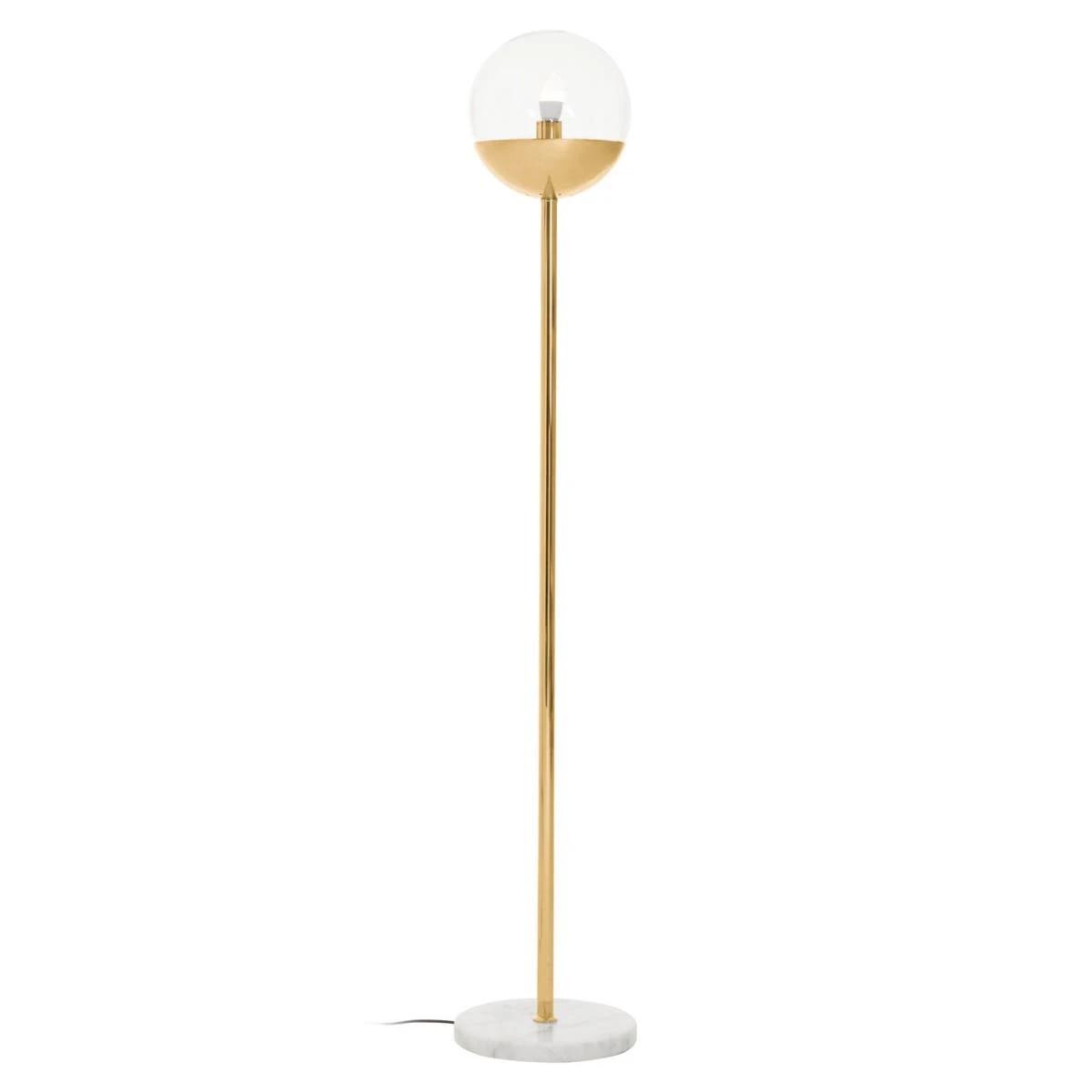 Revive Gold Finish Metal Floor Lamp with White Marble Base | Kaiku