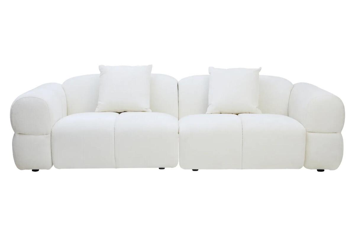 Anglet Cream Textured Fabric Large 3 Seater Sofa | Kaiku