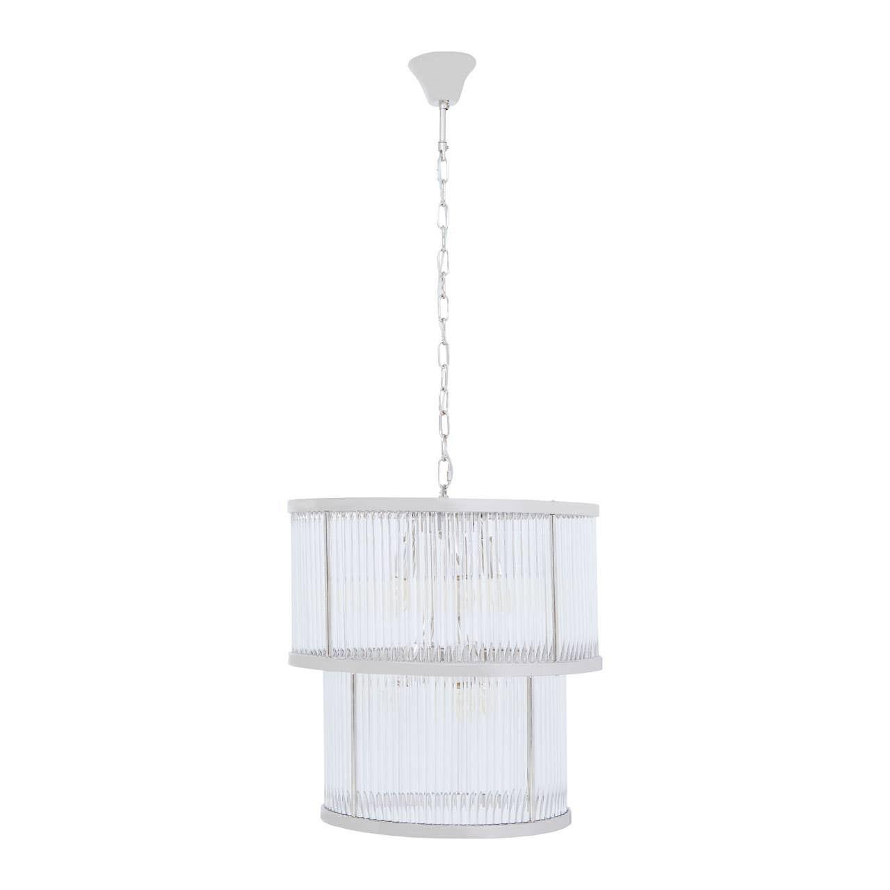 Salasco 2 Tier Nickel Finish Glass Chandelier | Kaiku
