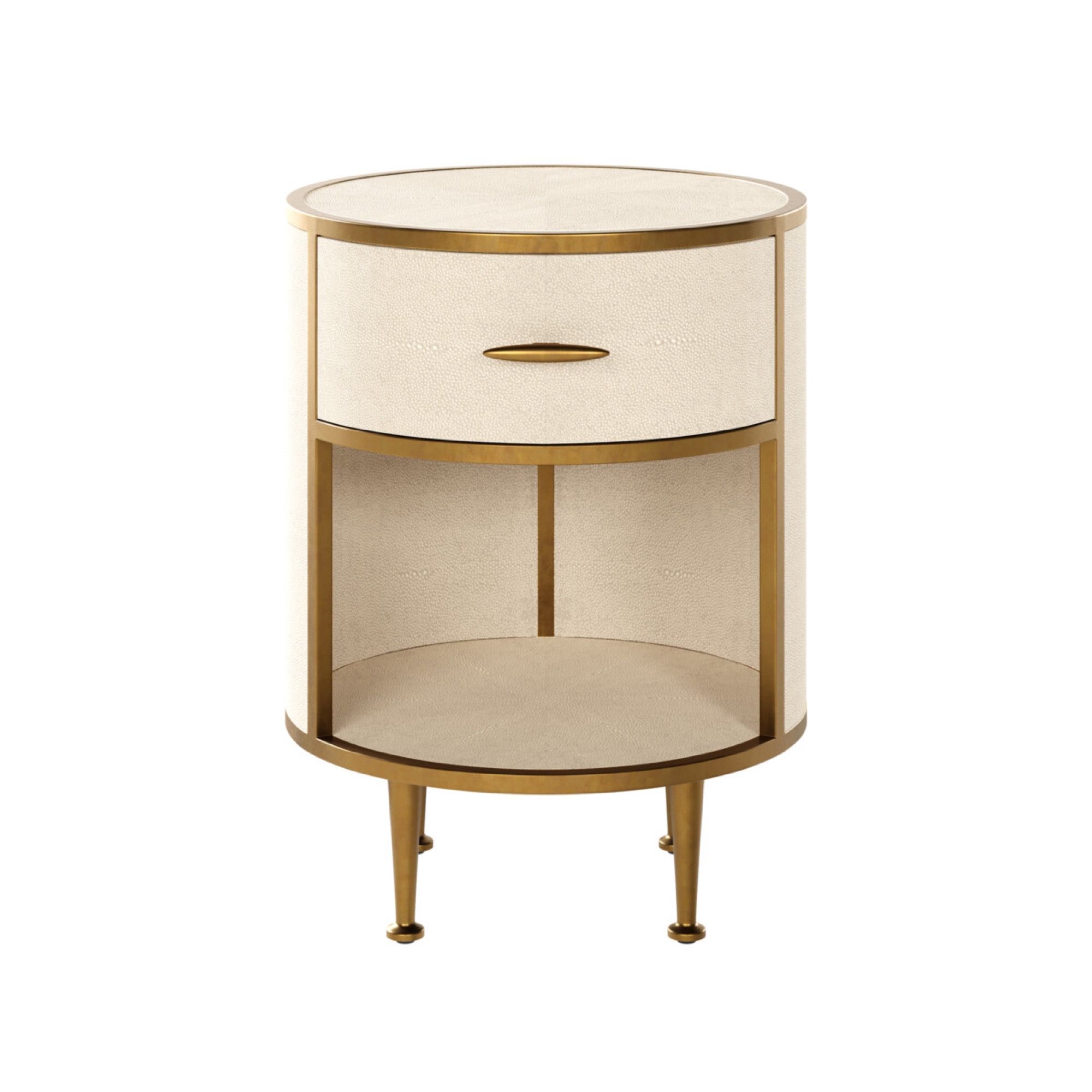 Hampton Ivory Round Bedside Table | Kaiku