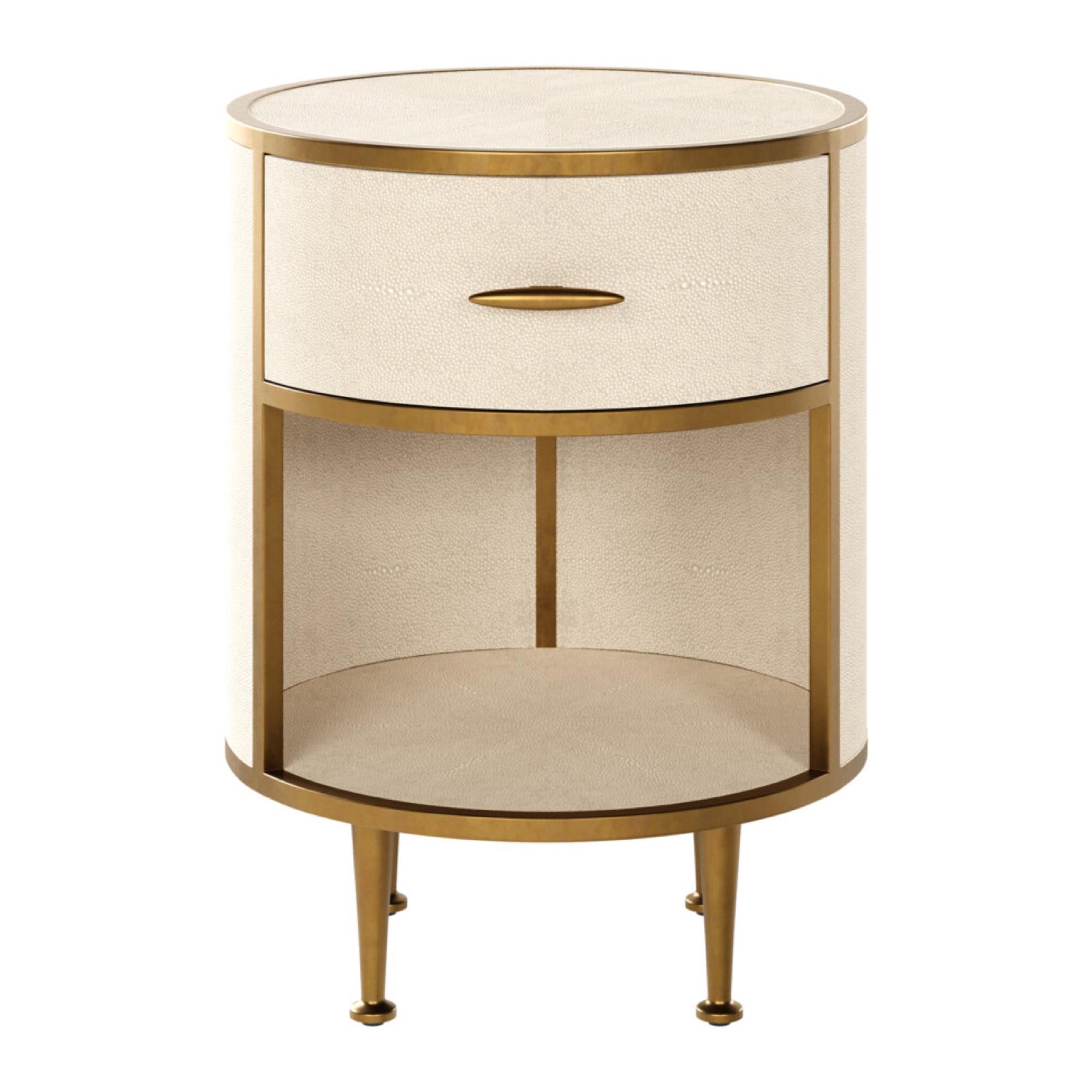 Hampton Ivory Round Bedside Table | Kaiku