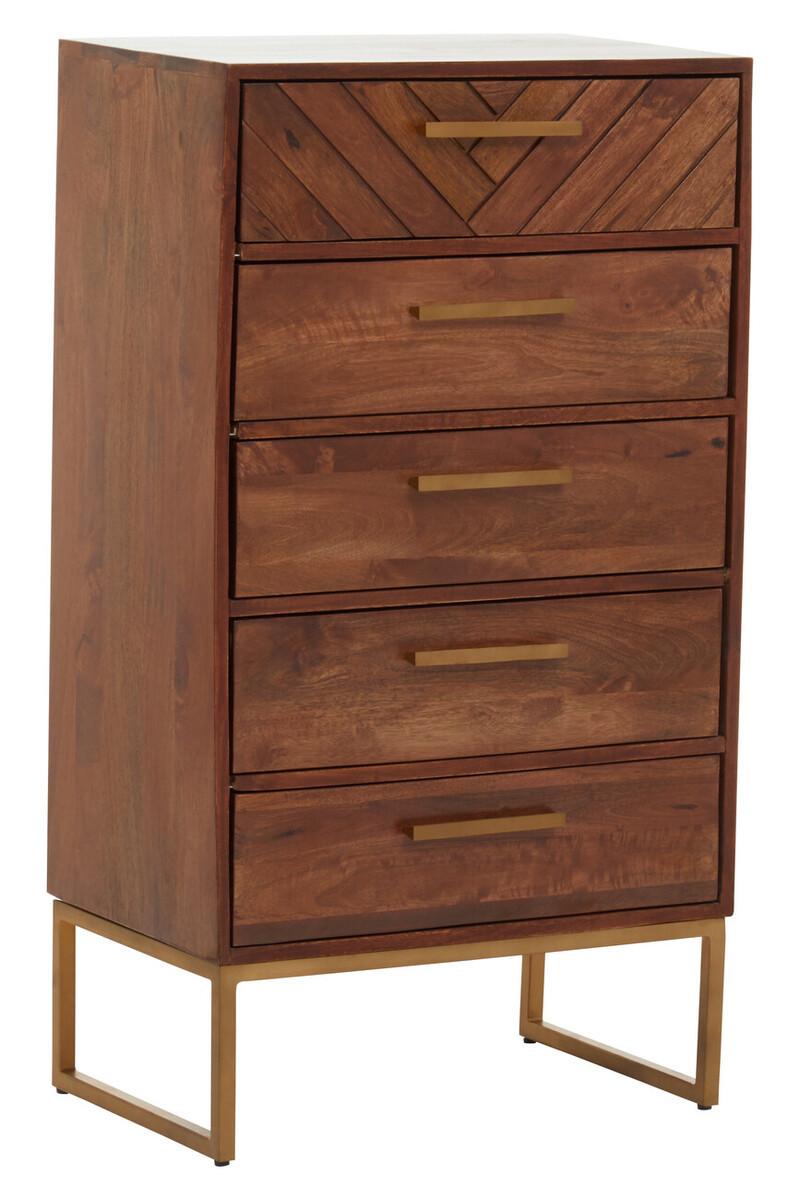 Gaya Mango Wood Chest of 5 Drawers | Kaiku