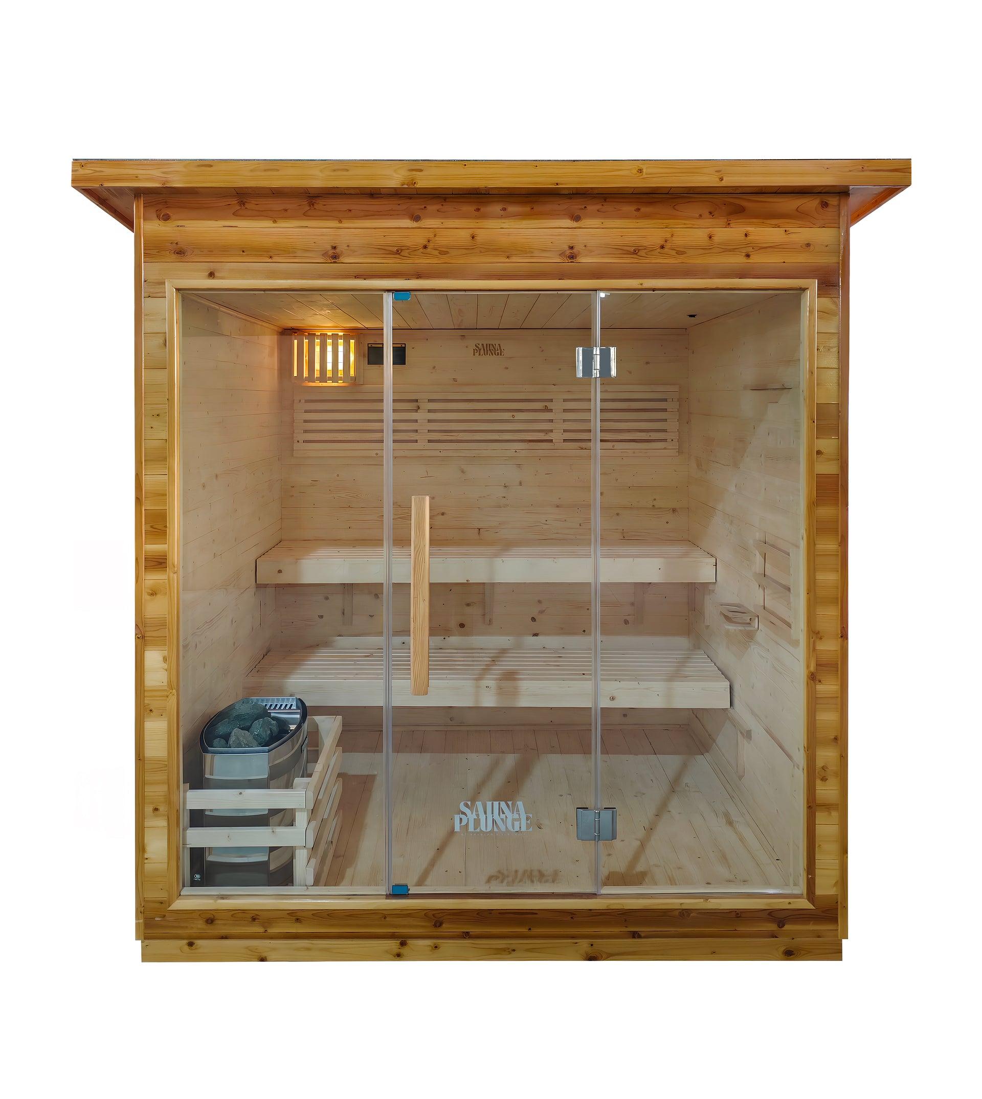 SaunaPlunge™ Bronte 6-Person Outdoor Cabin Sauna | Kaiku