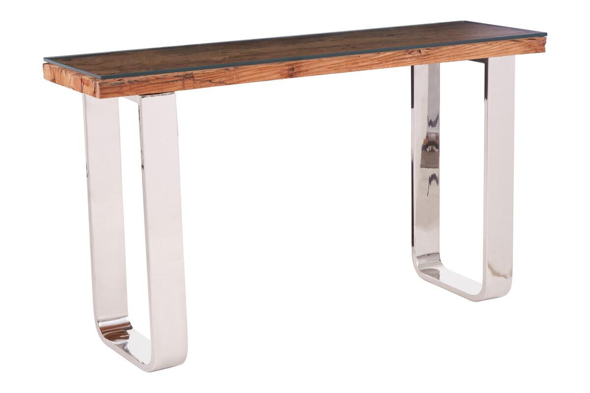 Kerala Recycled Natural Wood Console Table with Curved Legs | Kaiku
