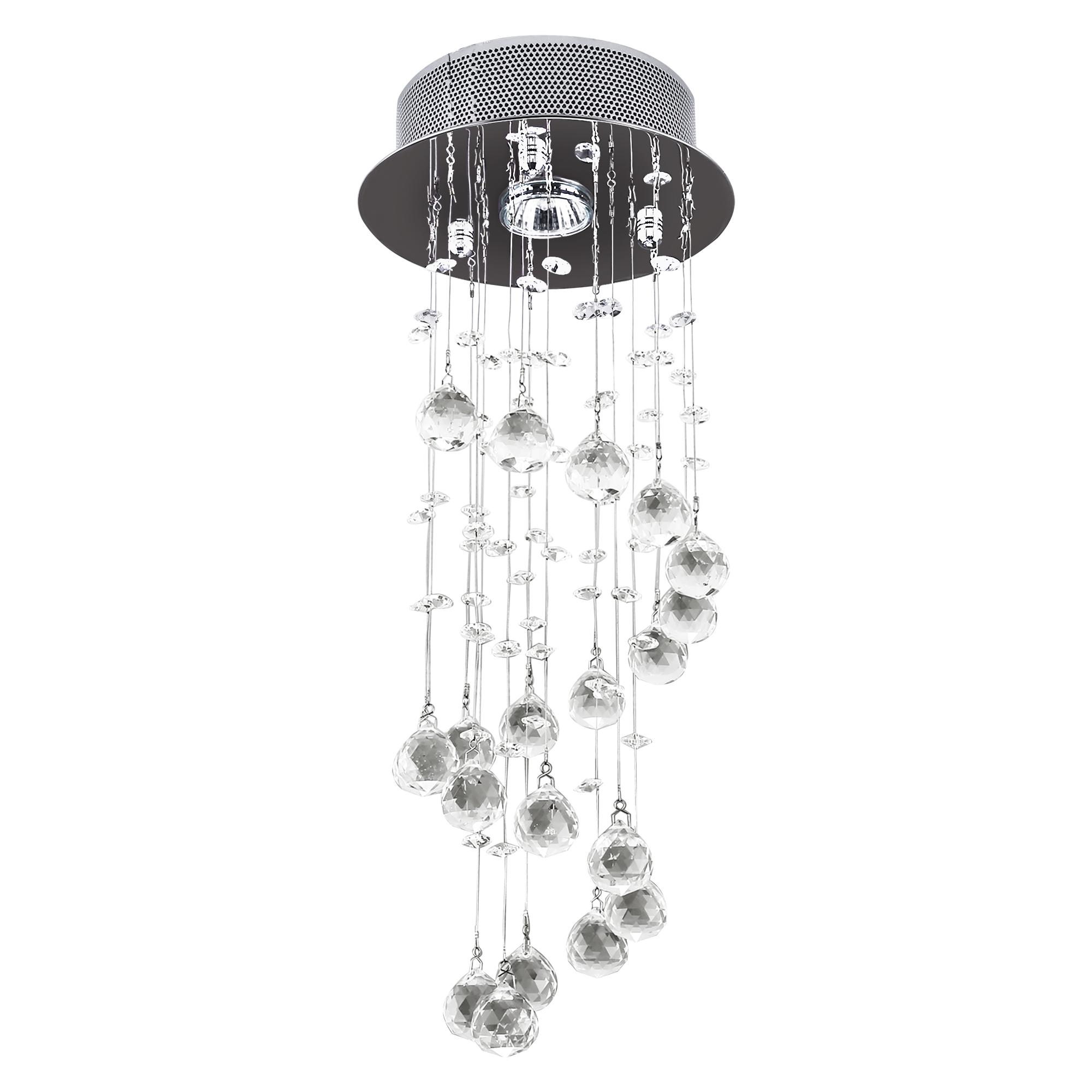 Spiral Raindrop Crystal Chandelier, Silver | Kaiku