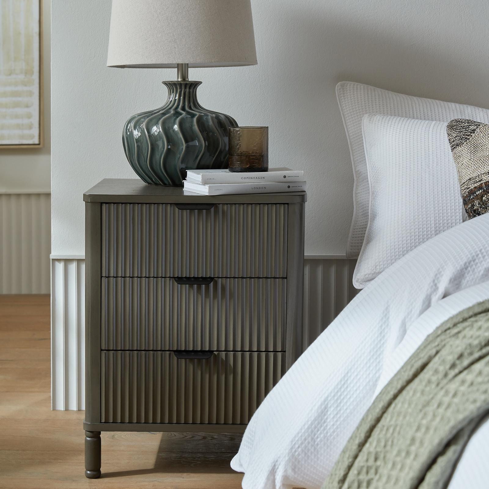Reed Collection 3 Drawer Bedside Table | Kaiku