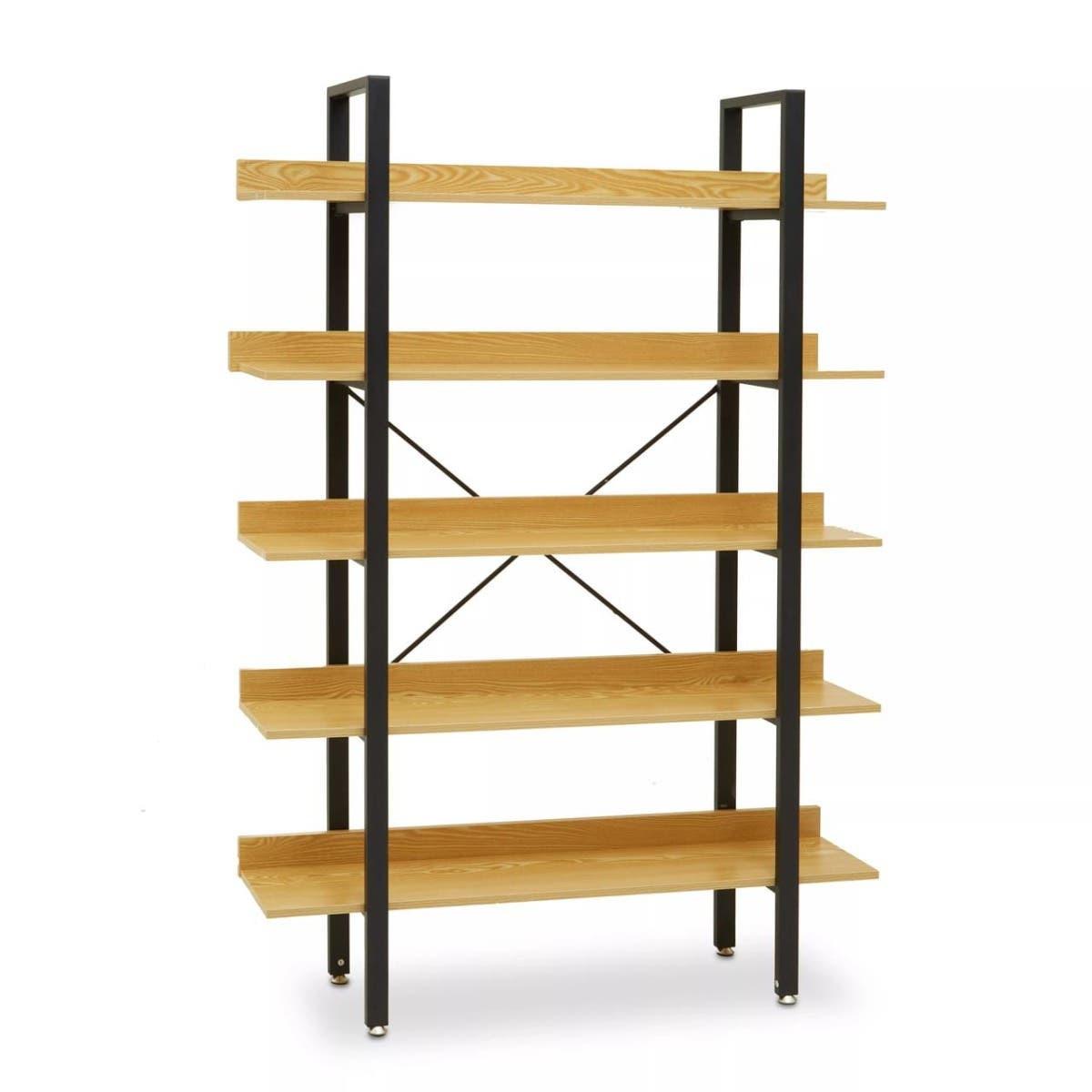 Laxton 5 Tier Light Oak Effect Shelving Unit | Kaiku
