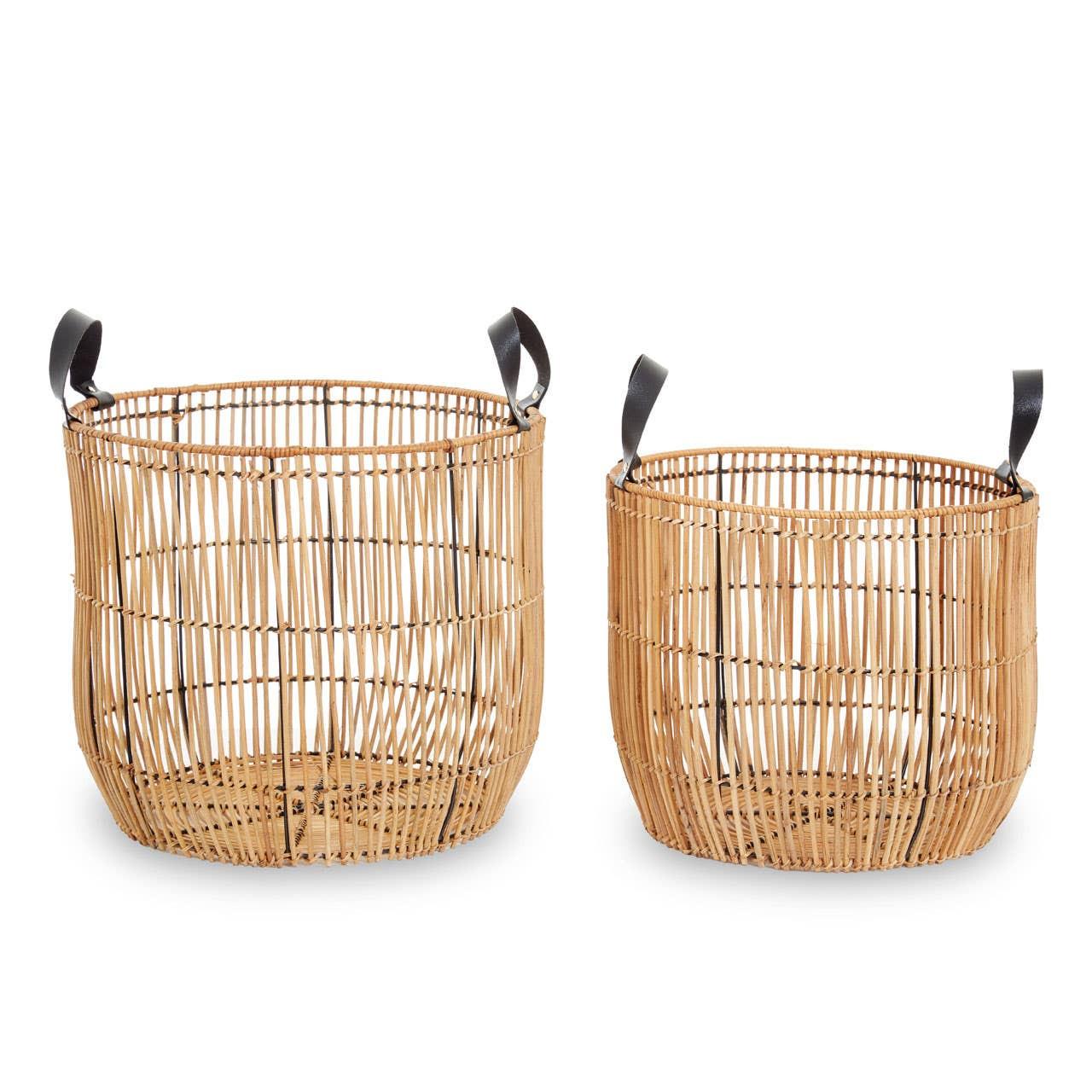Batu Set Of 2 Natural Rattan Baskets | Kaiku